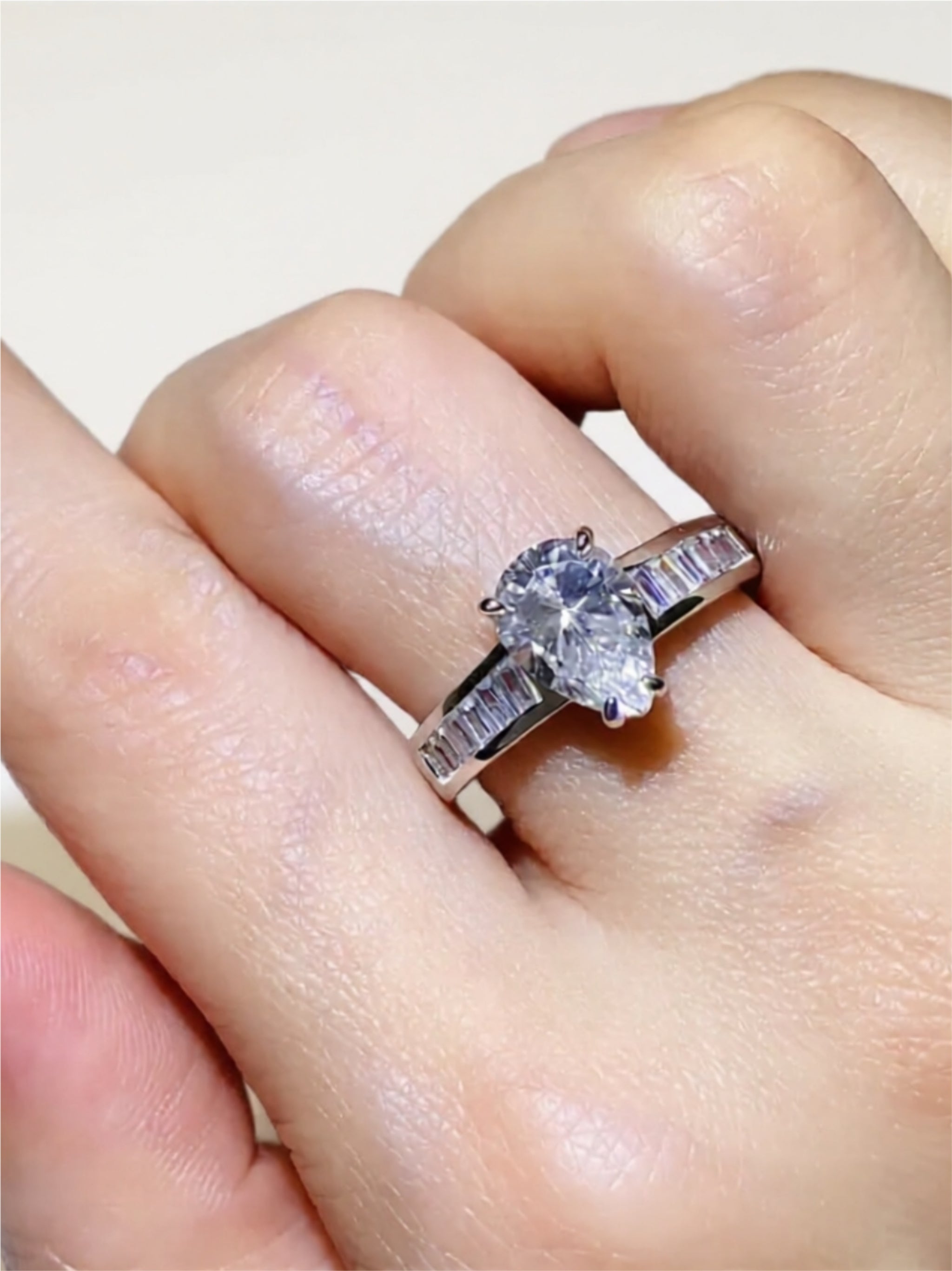 3 Carat Moissanite 925 Sterling Silver Ring