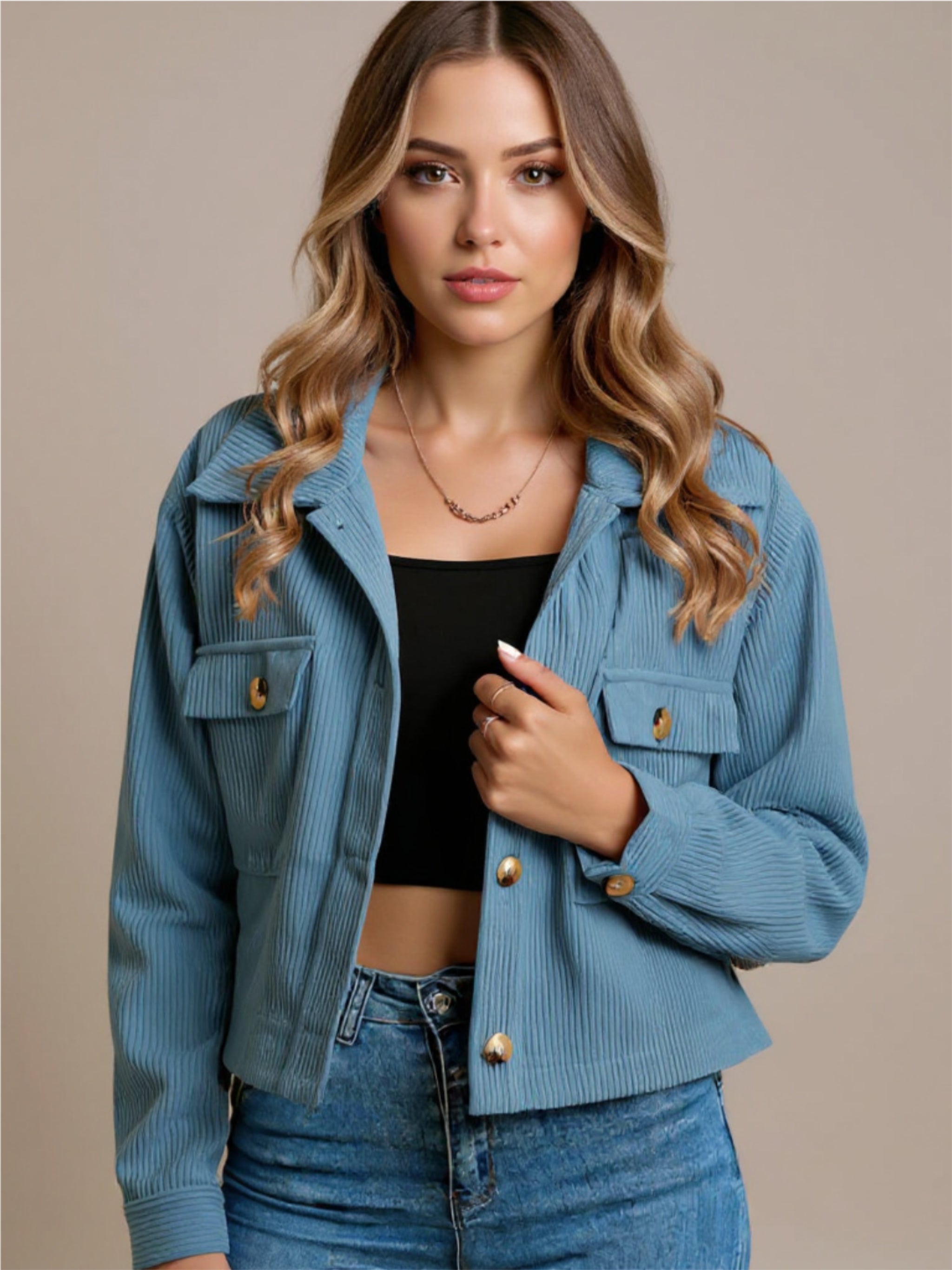 Corduroy Button Up Jacket