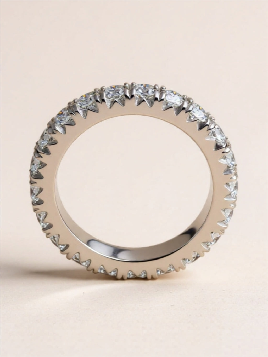 2.3 Carat Moissanite 925 Sterling Silver Eternity Ring
