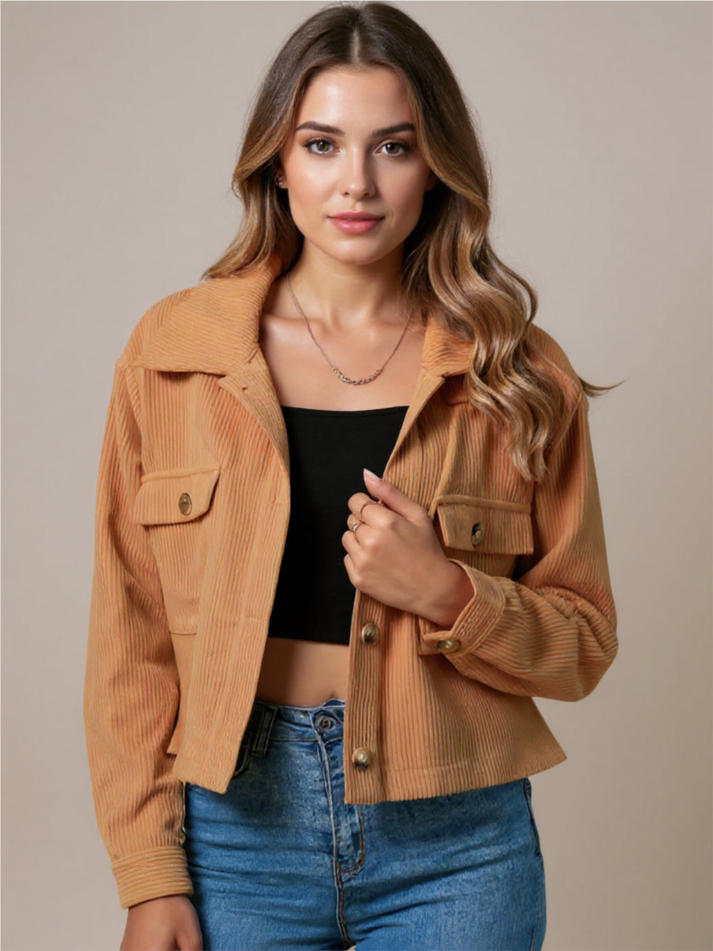 Corduroy Button Up Jacket