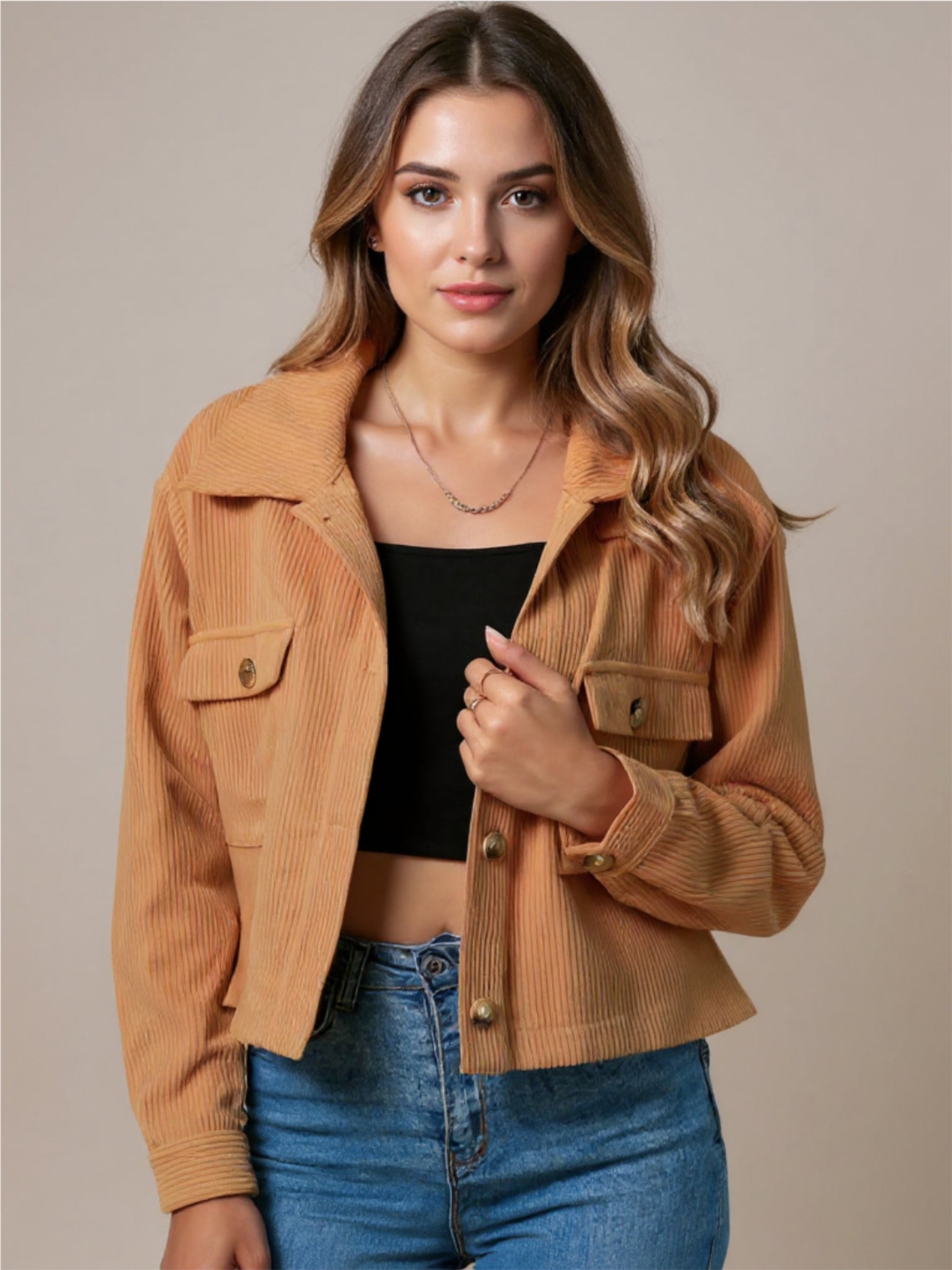 Corduroy Button Up Jacket