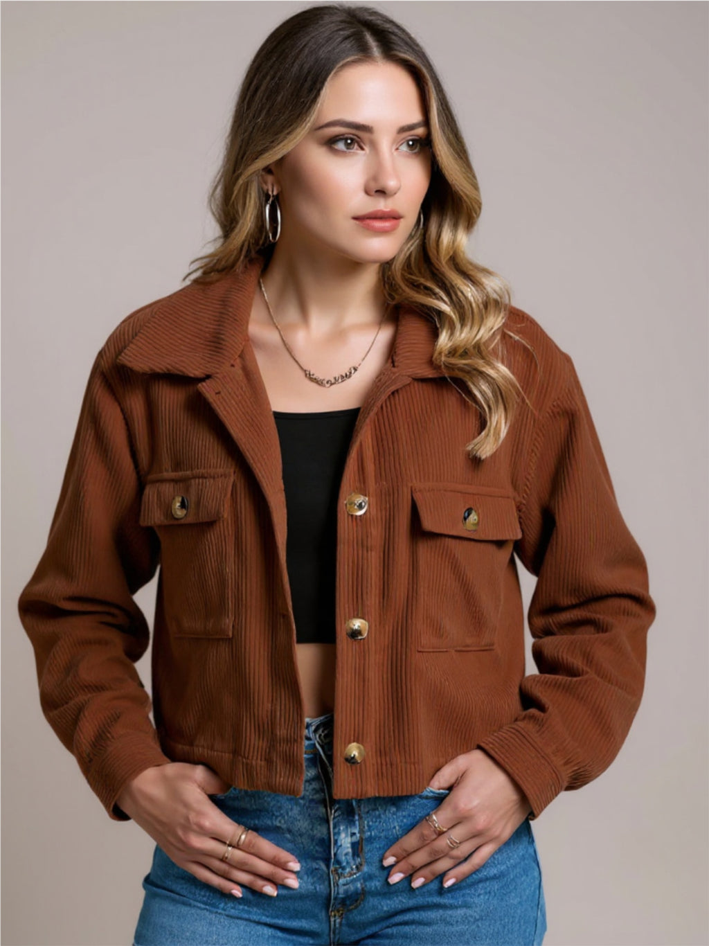 Corduroy Button Up Jacket