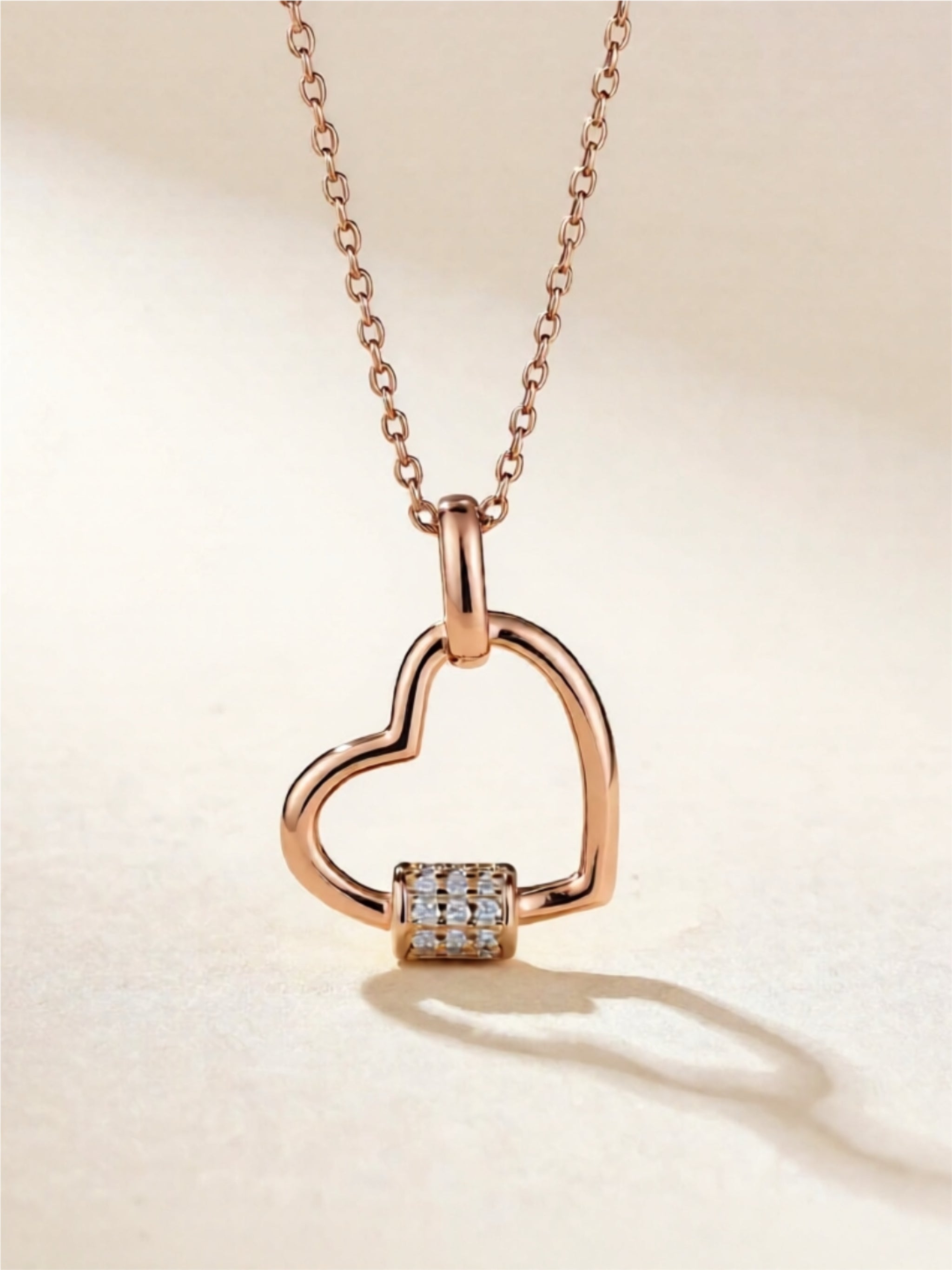 Moissanite 925 Sterling Silver Heart Necklace