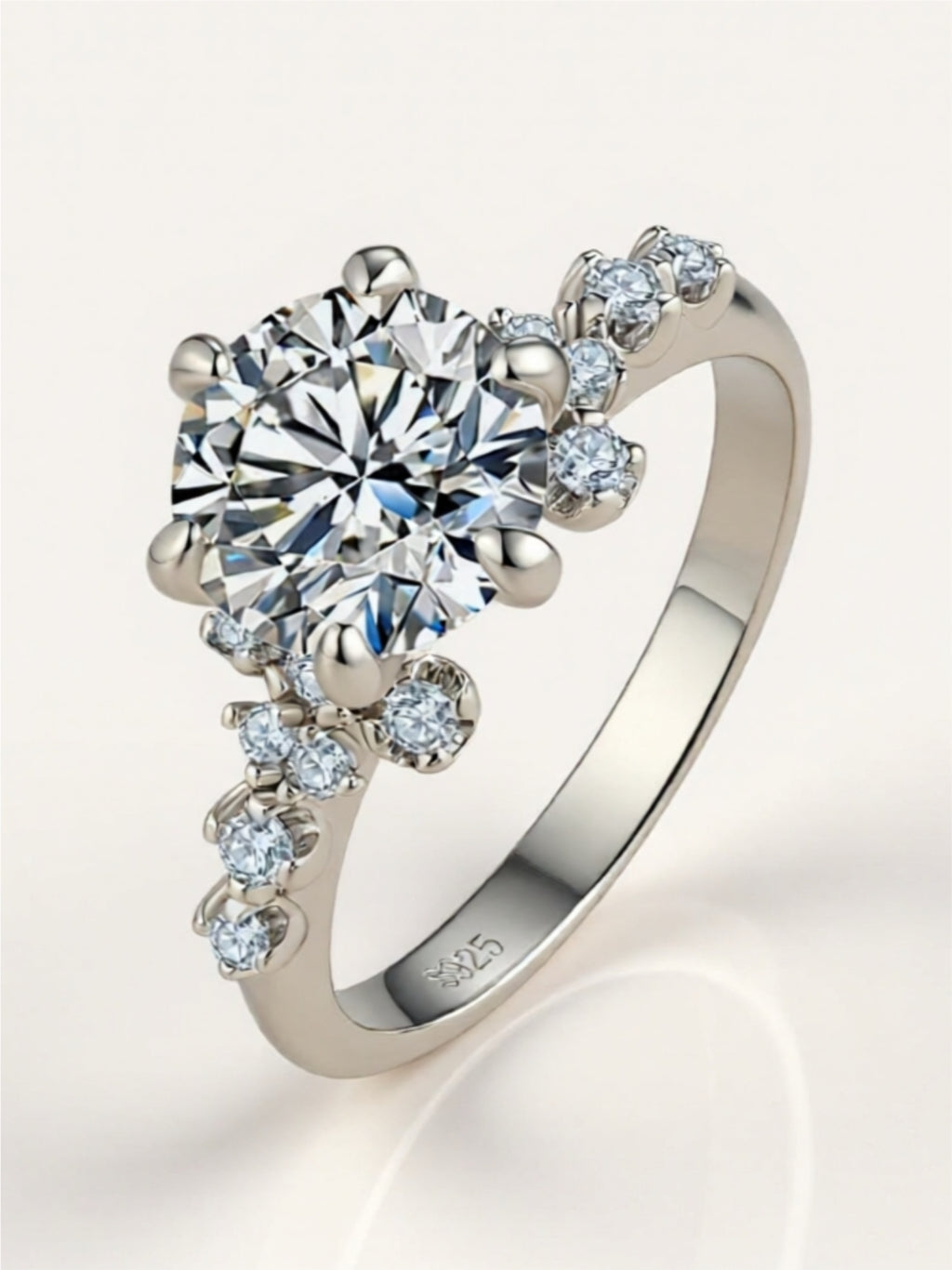 2 Carat Moissanite 925 Sterling Silver Ring