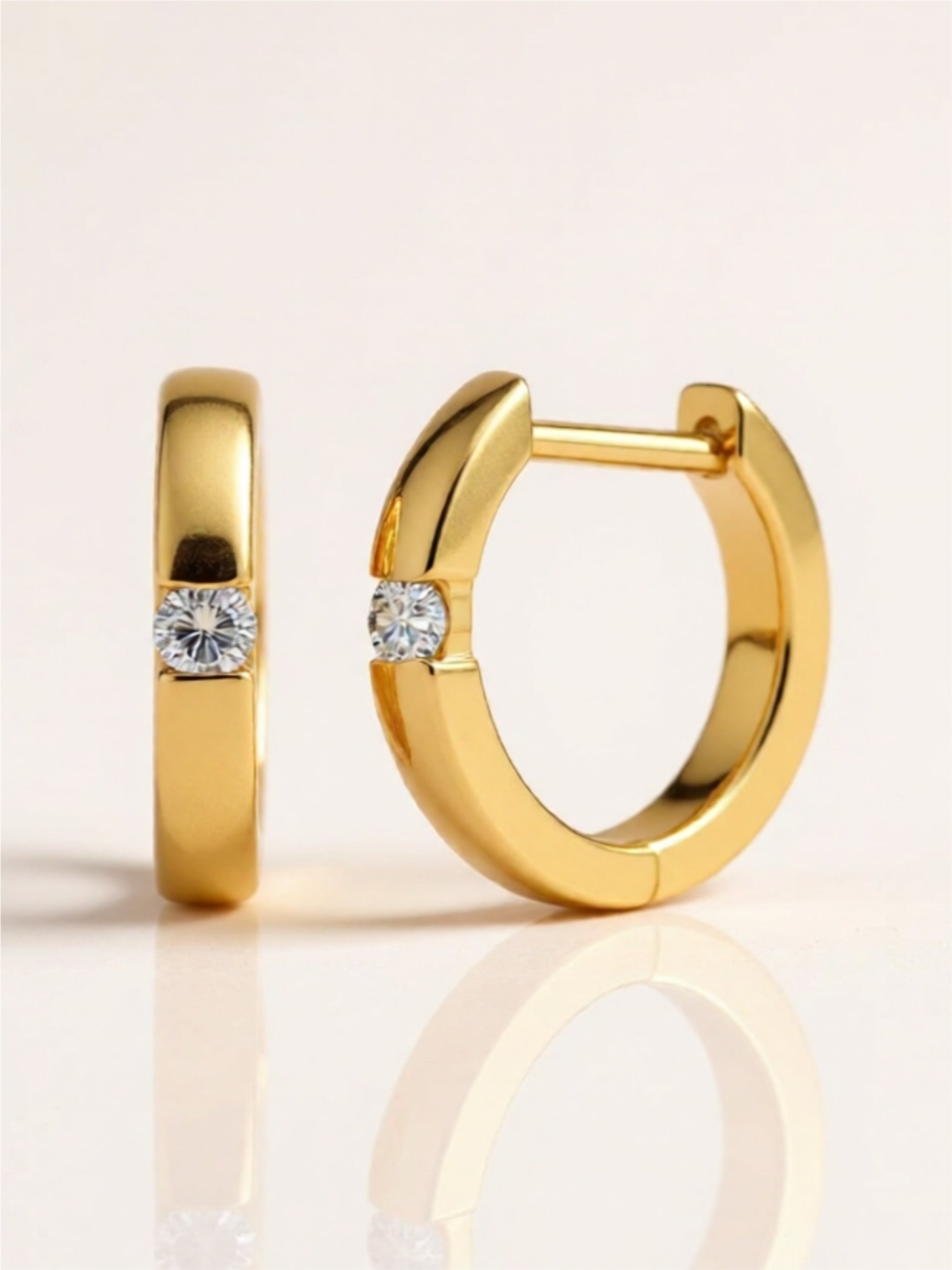 Moissanite 925 Sterling Silver Huggie Earrings