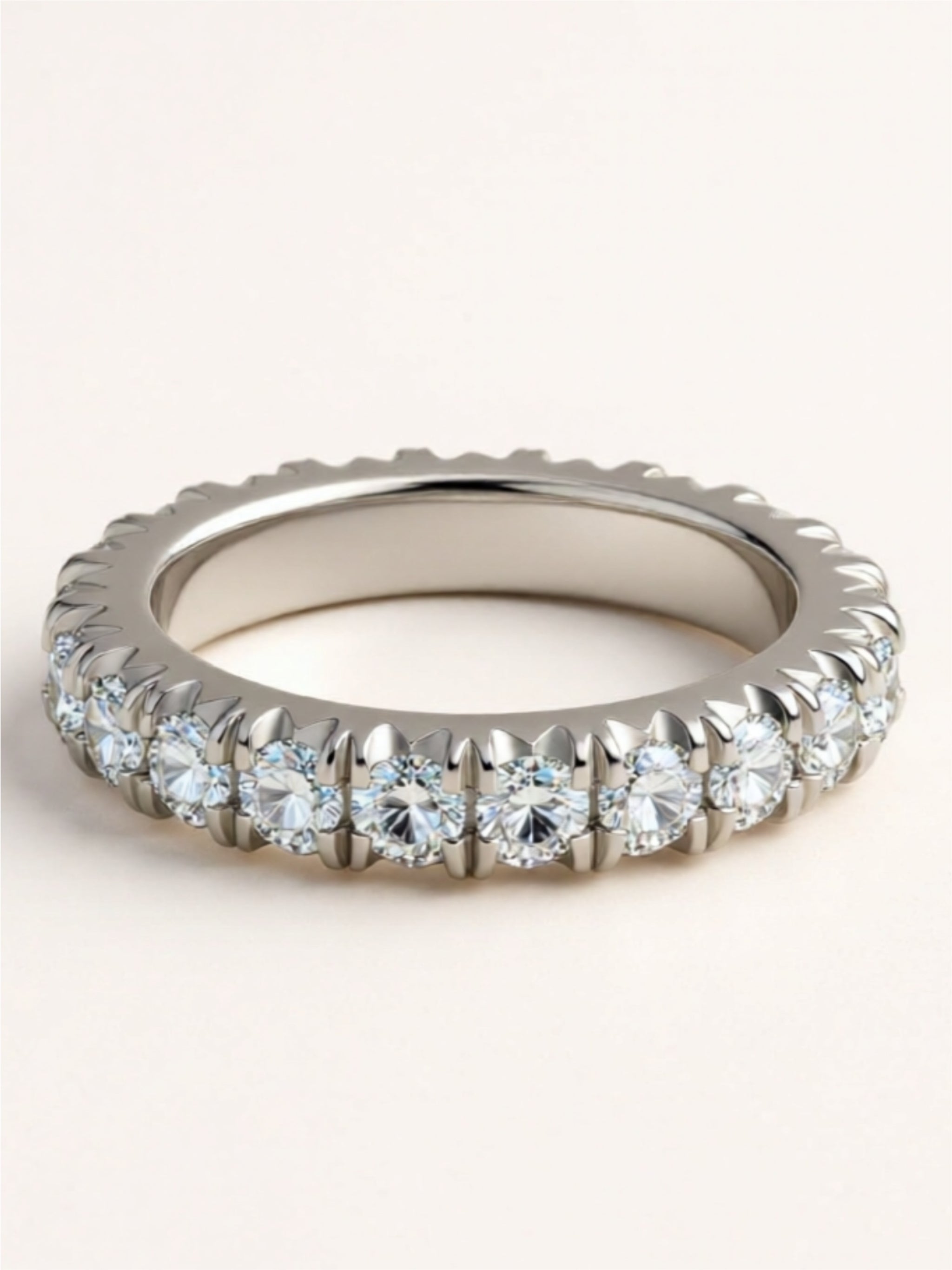 2.3 Carat Moissanite 925 Sterling Silver Eternity Ring