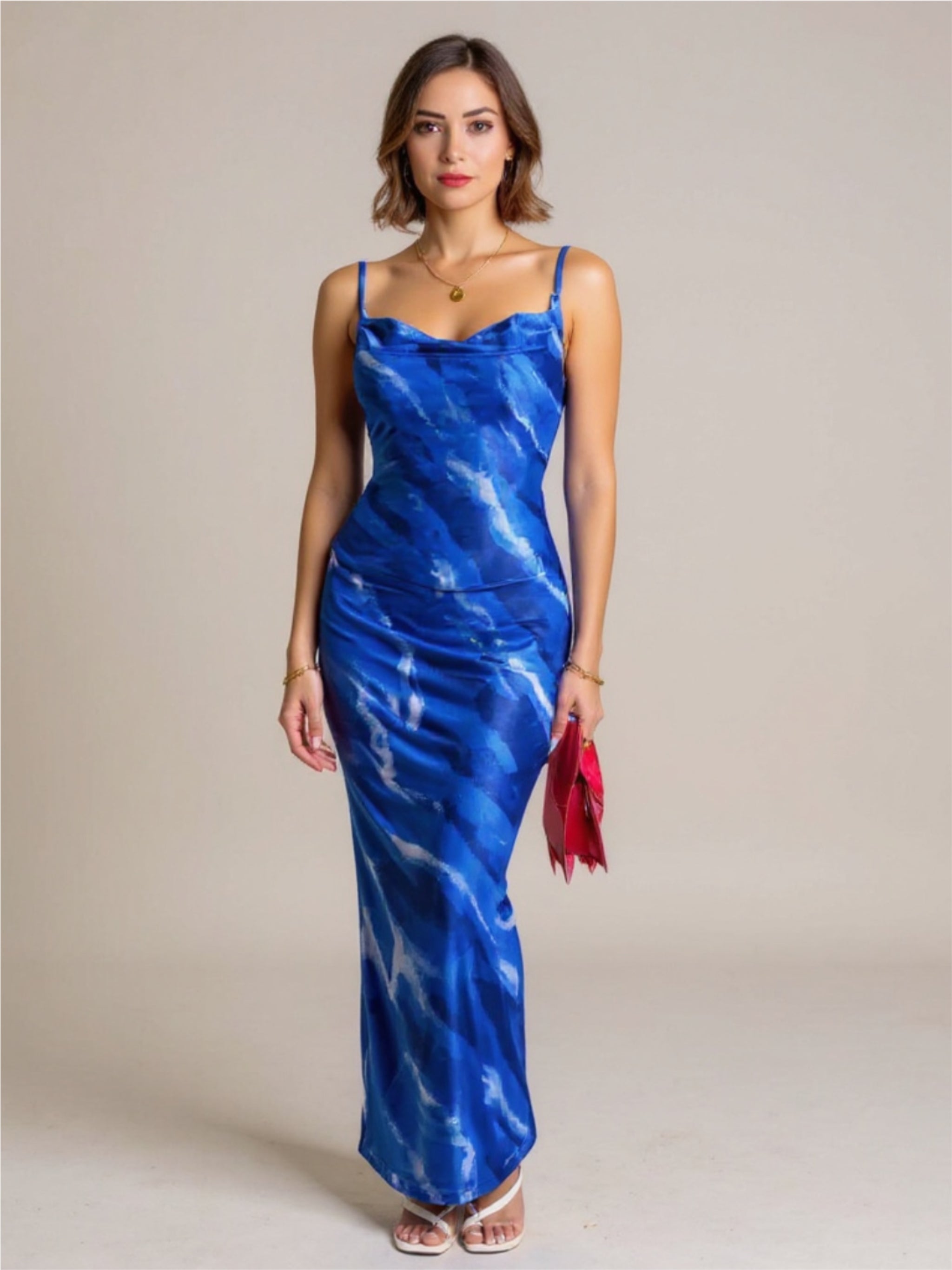 Royal Blue Tie Dye Maxi Dress