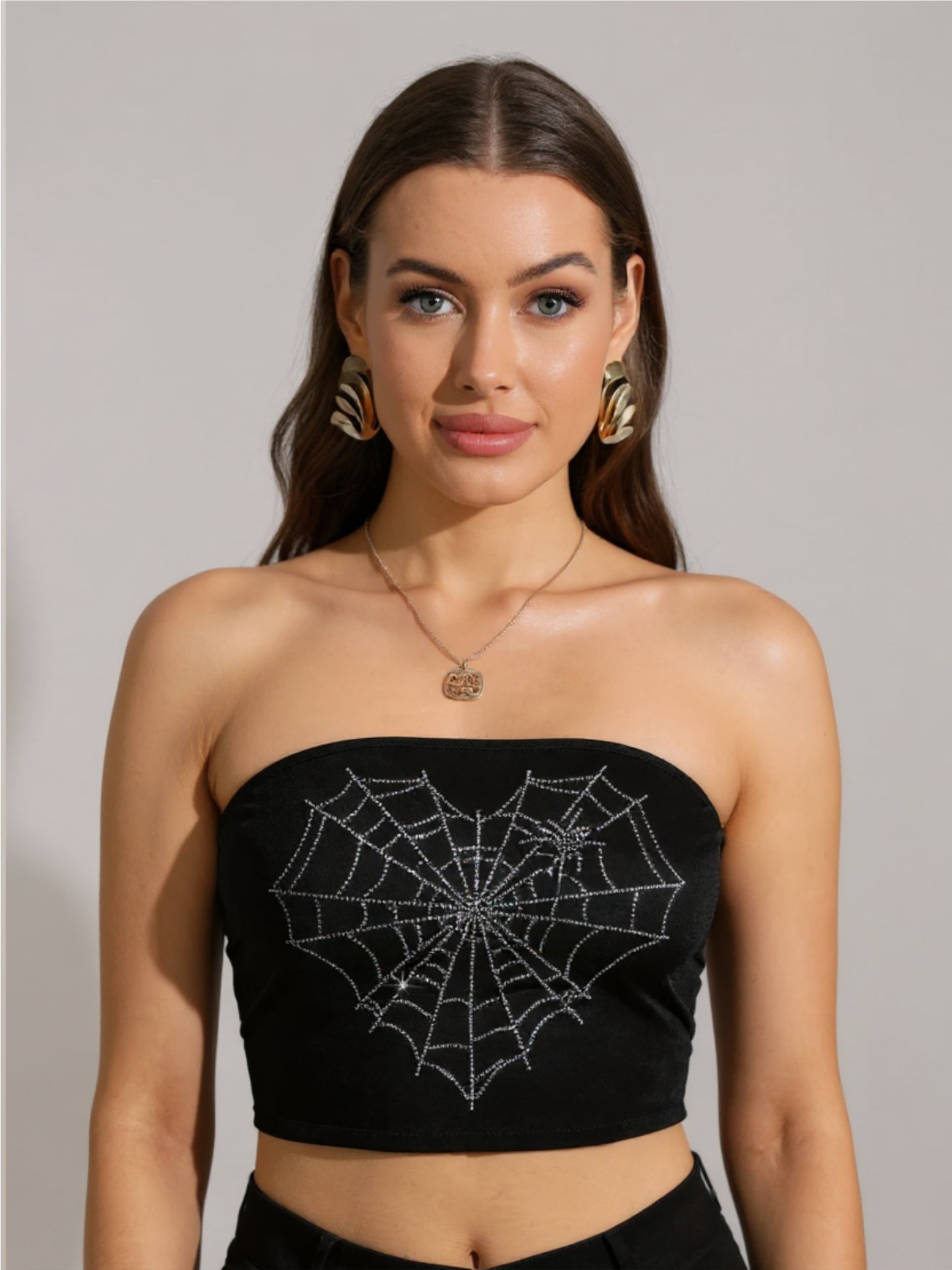 Heart Spider Web Tube Top