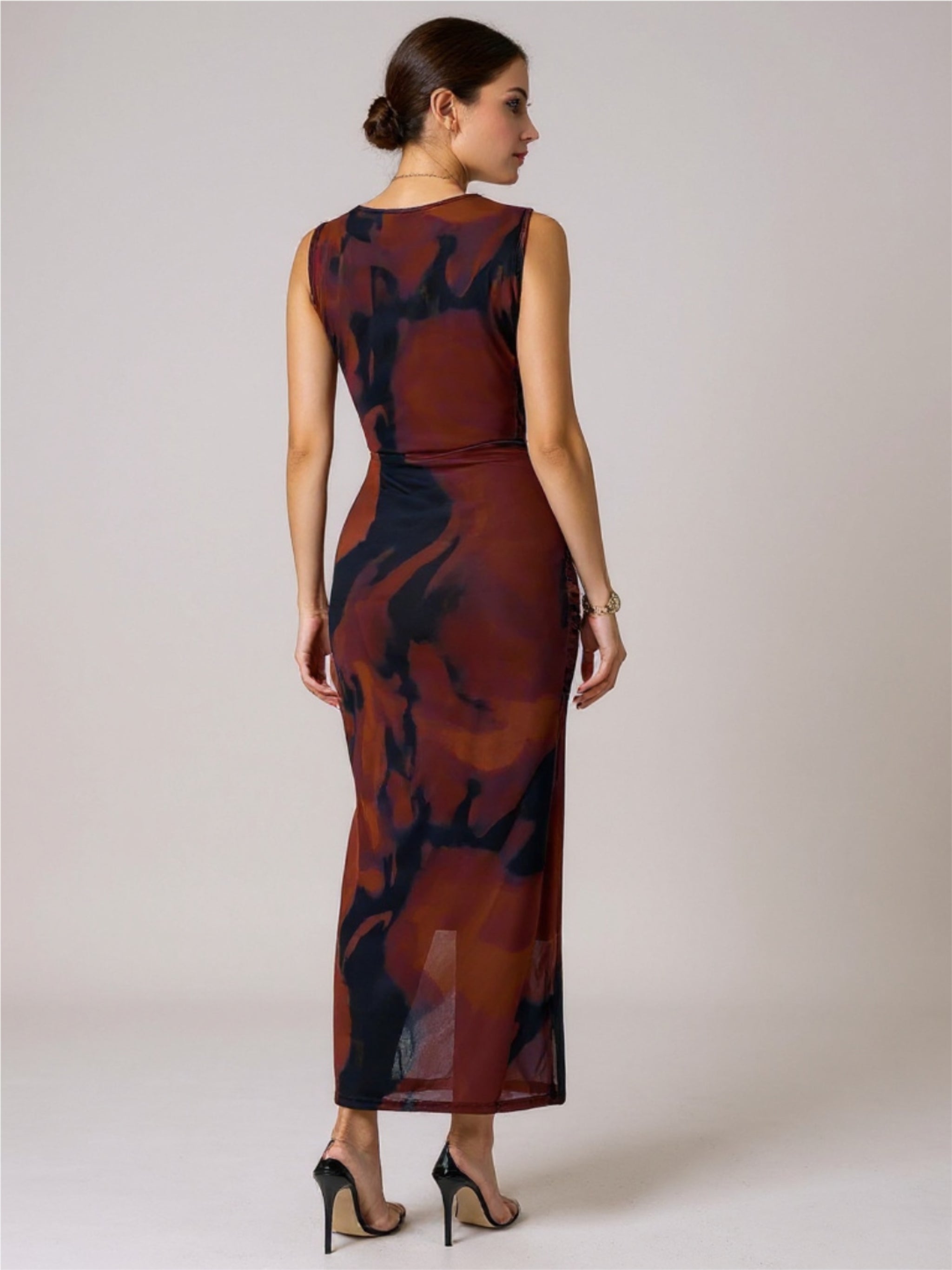 Slit Round Neck Midi Tank Dress