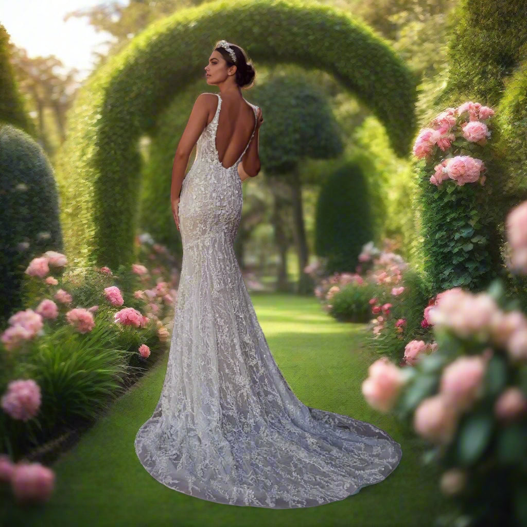 Wedding Gown with Pearls & Lace