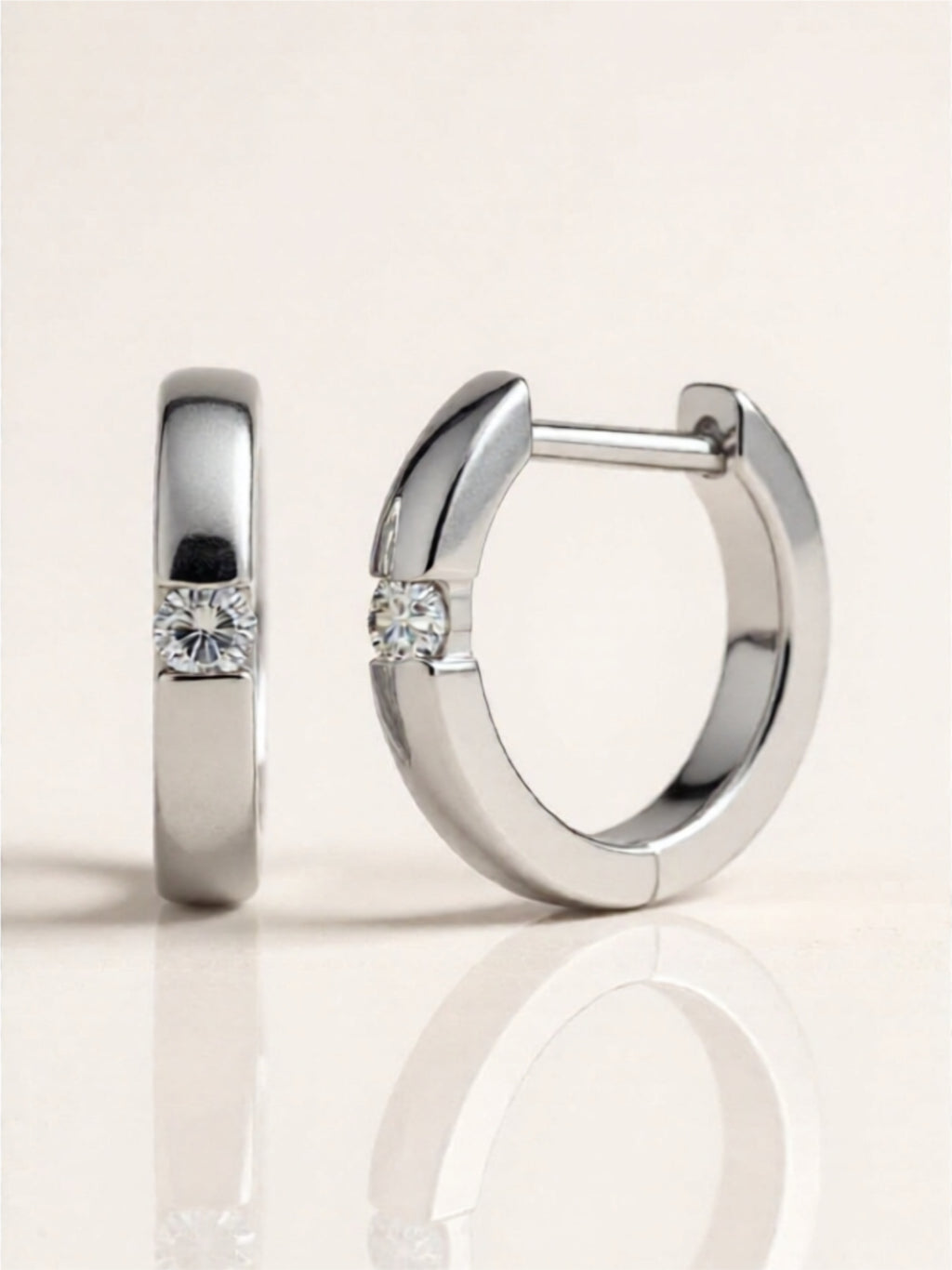 Moissanite 925 Sterling Silver Huggie Earrings