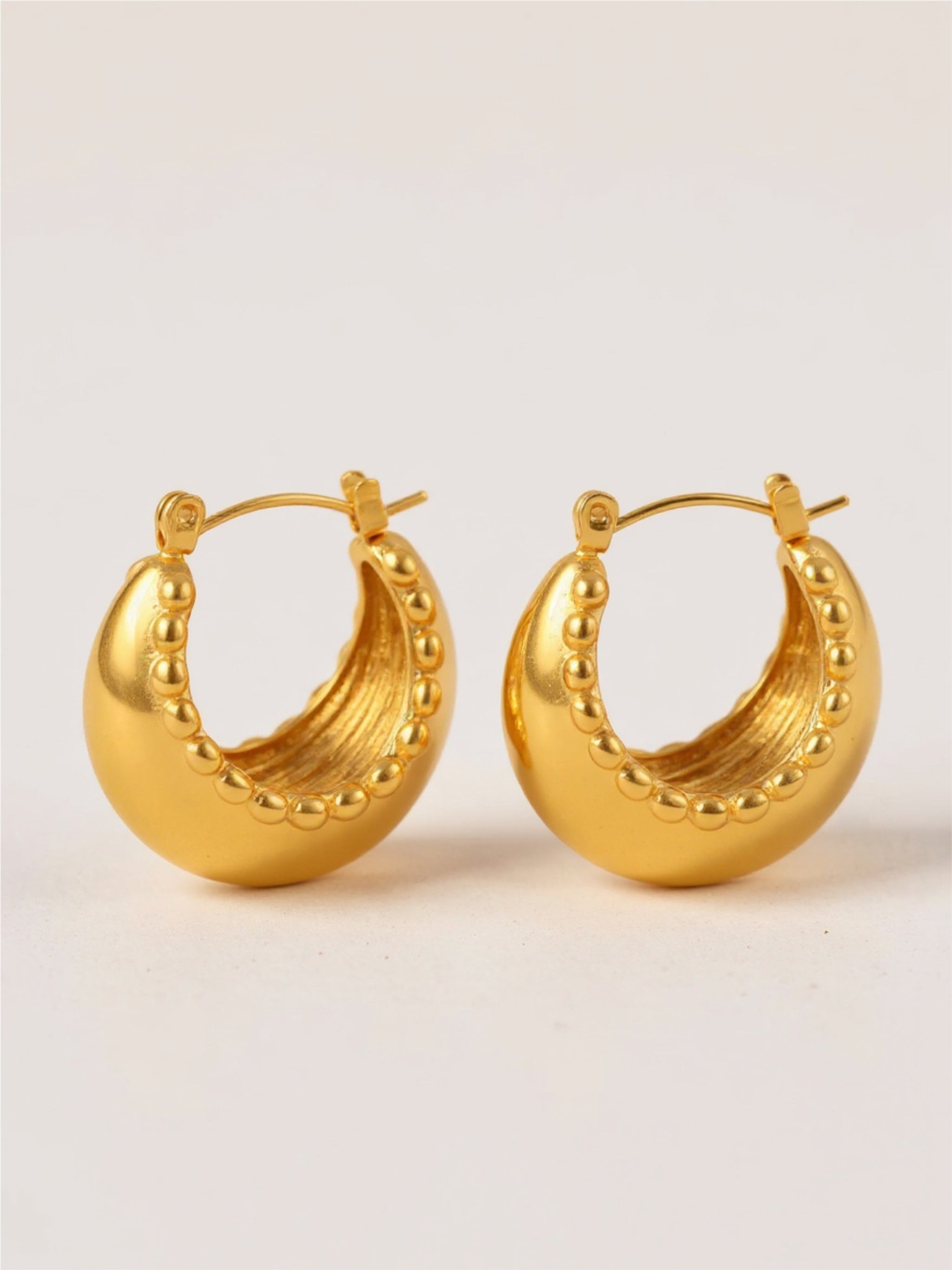 18K Gold Stainless Steel Huggie Earrings