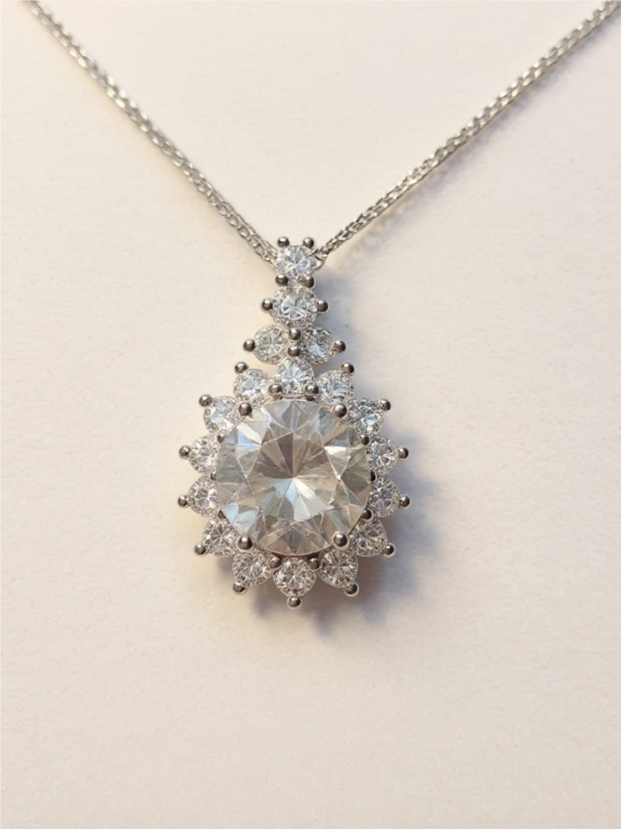 5 Carat Moissanite 925 Sterling Silver Pendant Necklace