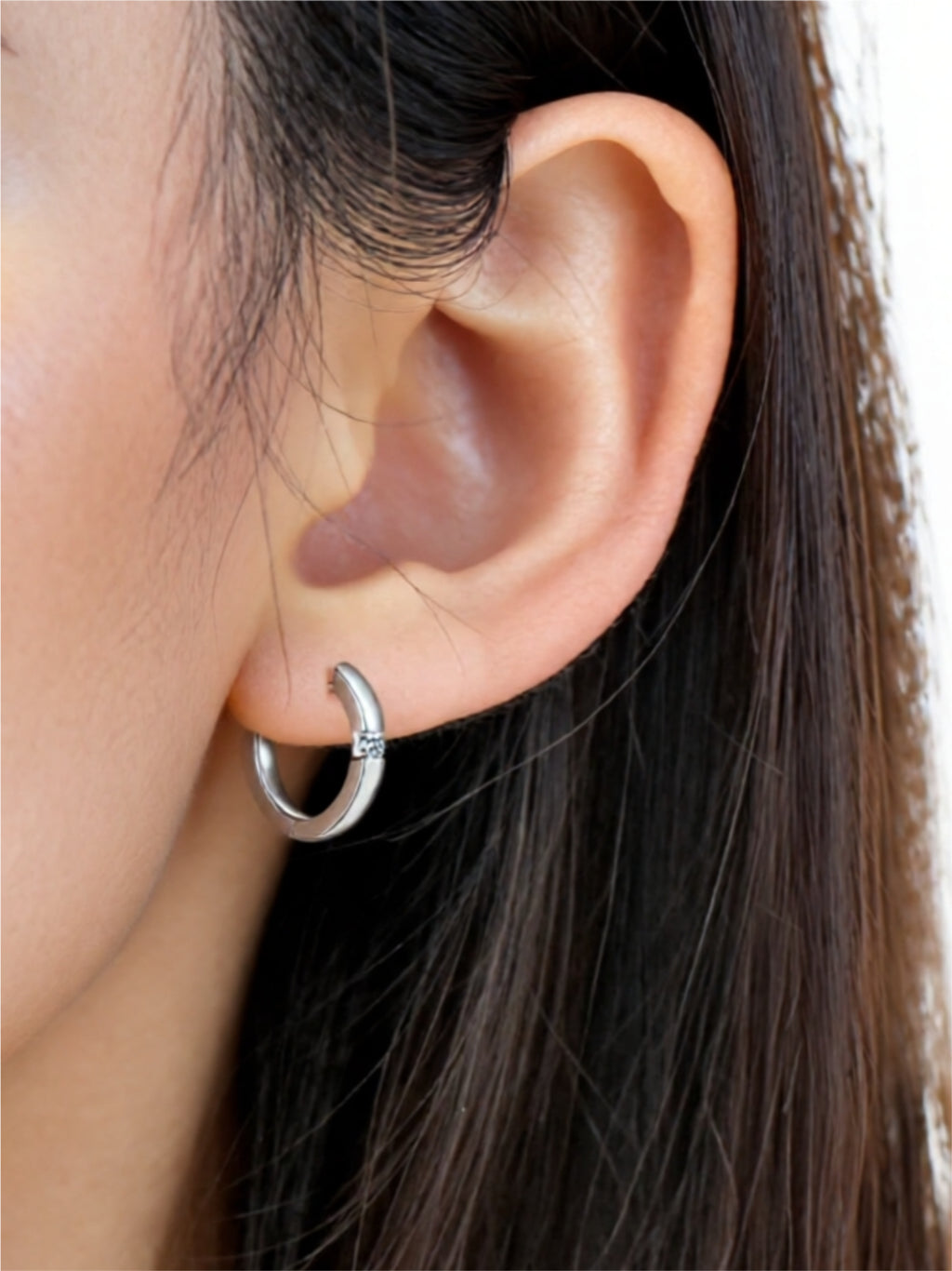 Moissanite 925 Sterling Silver Huggie Earrings