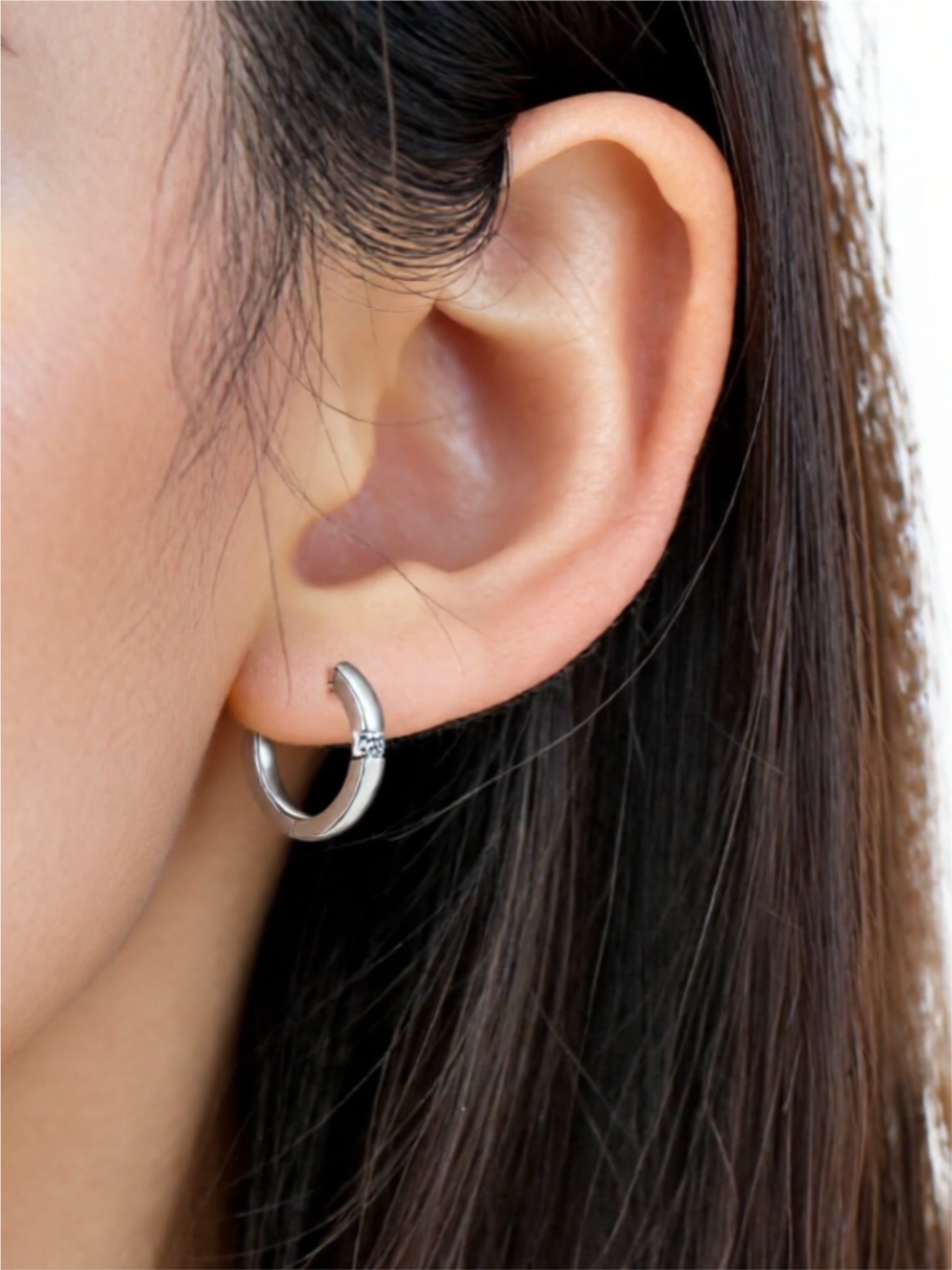 Moissanite 925 Sterling Silver Huggie Earrings