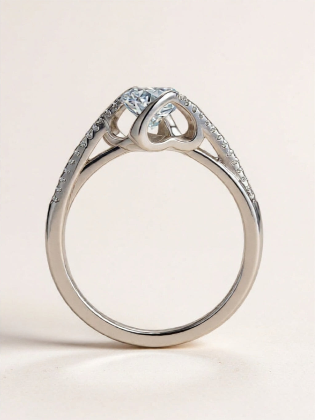 1 Carat Moissanite 925 Sterling Silver Twisted Ring