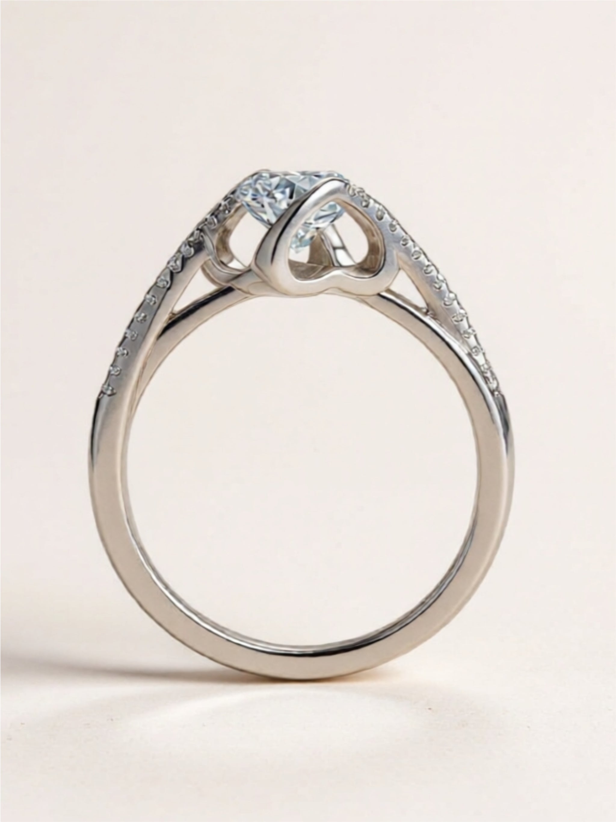 1 Carat Moissanite 925 Sterling Silver Twisted Ring