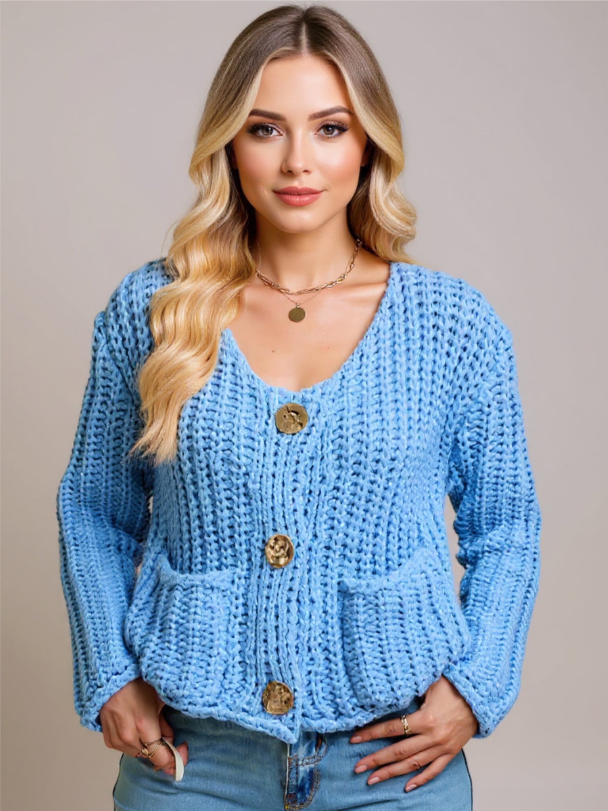 Thick Button Up Knit Cardigan