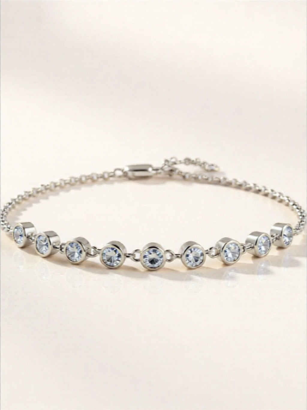 Inlaid Moissanite 925 Sterling Silver Bracelet