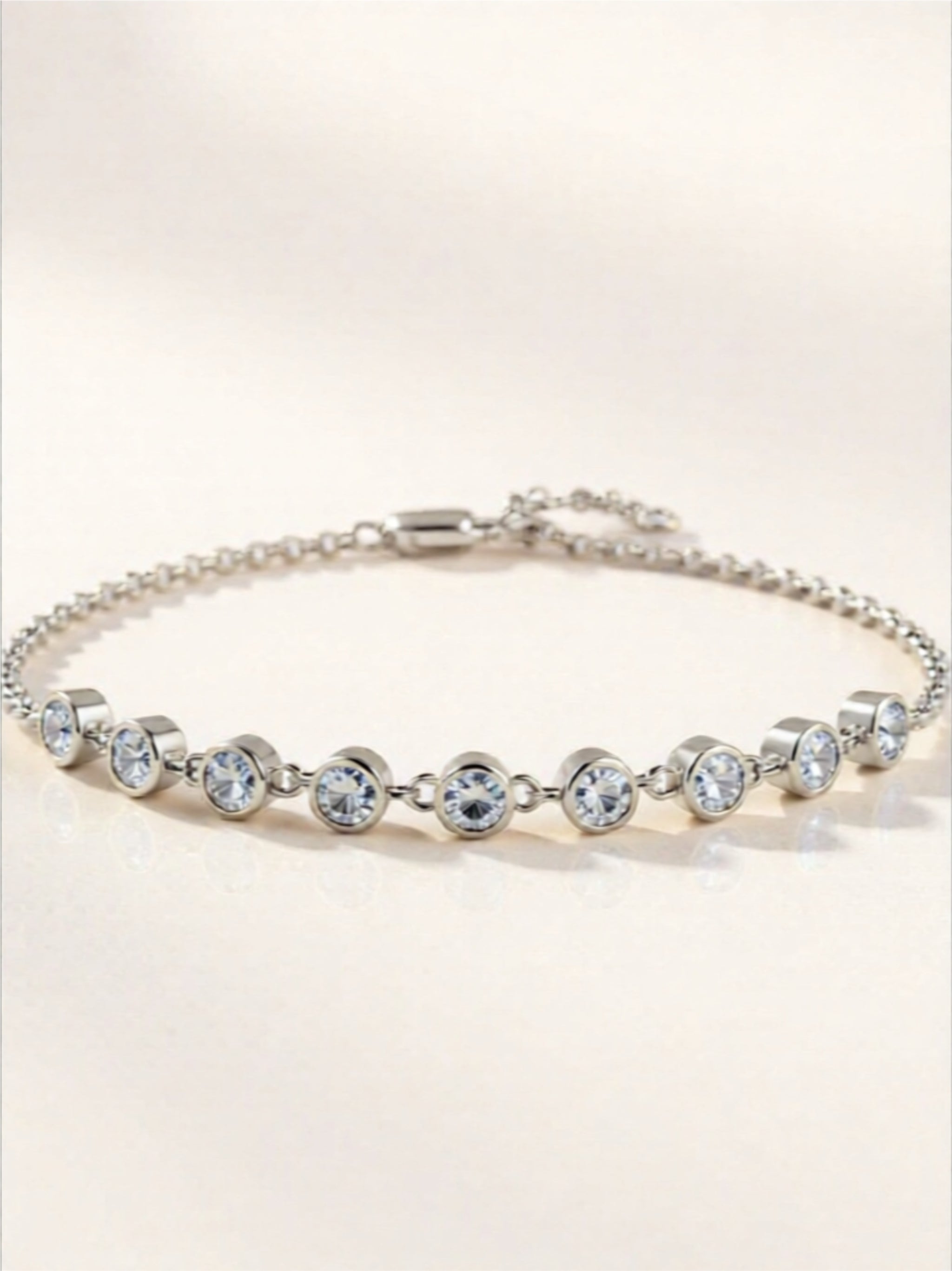 Inlaid Moissanite 925 Sterling Silver Bracelet
