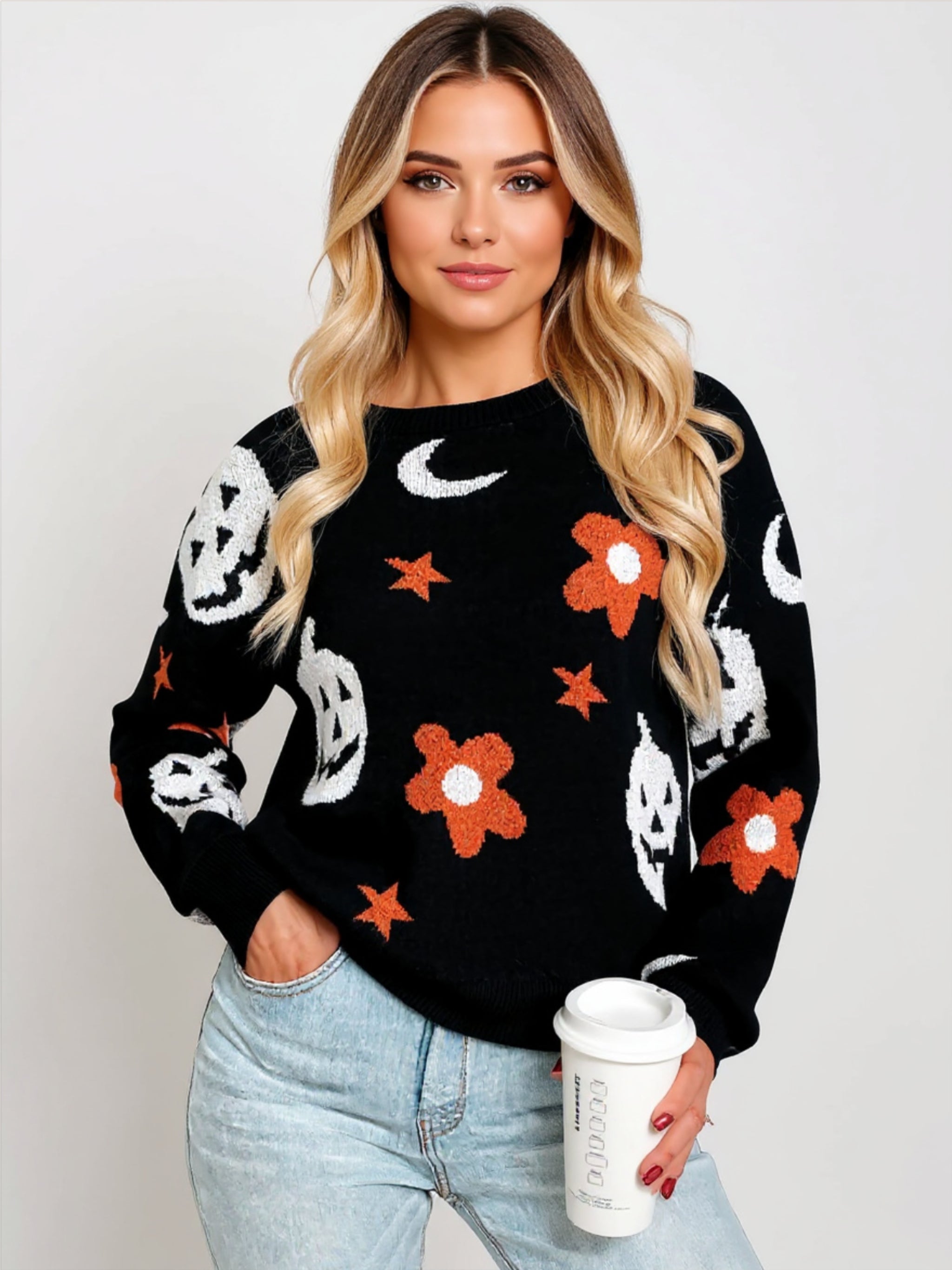 Halloween Gothic Pattern Sweater