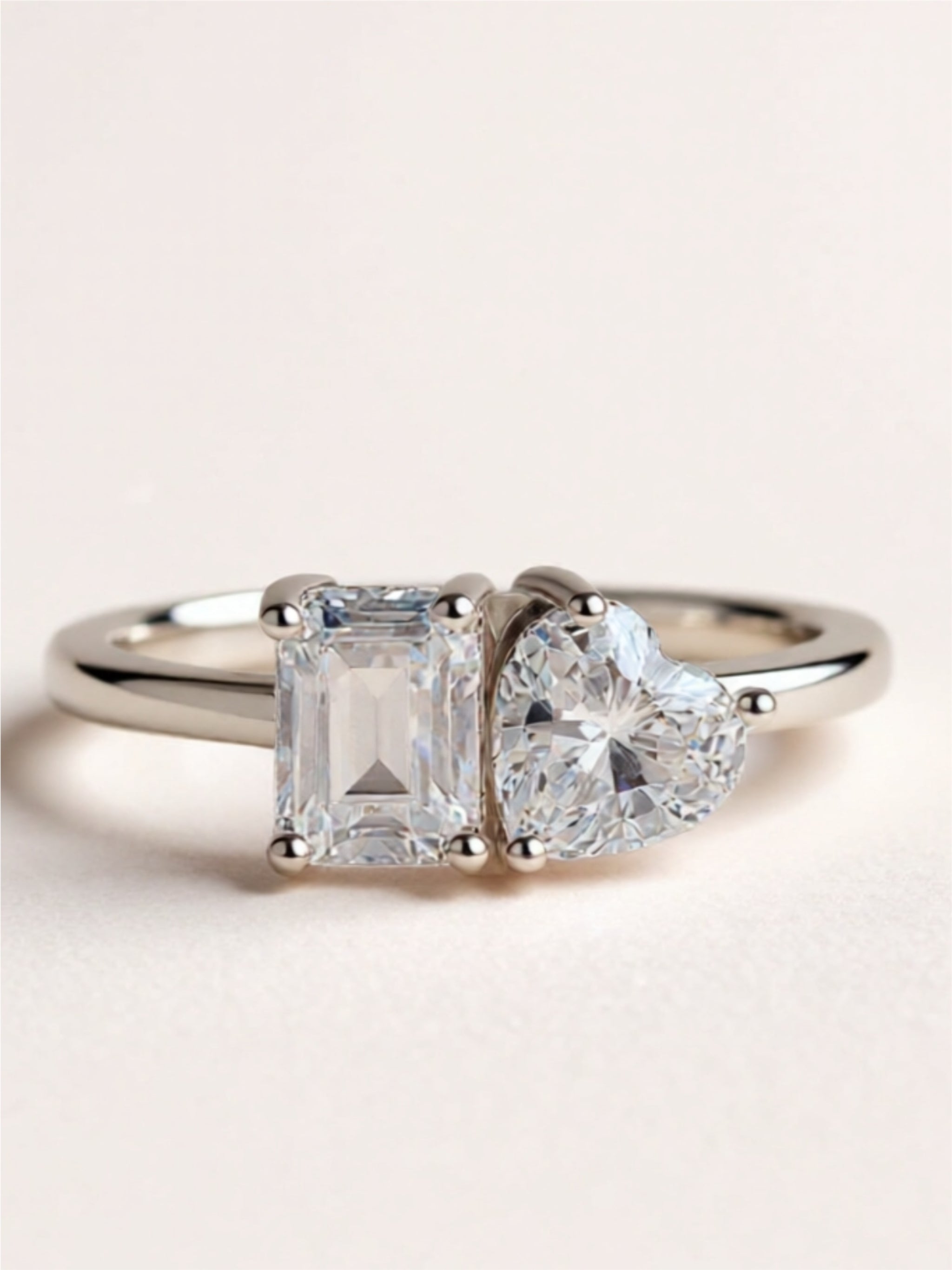 925 Sterling Silver 2 Carat Moissanite Ring