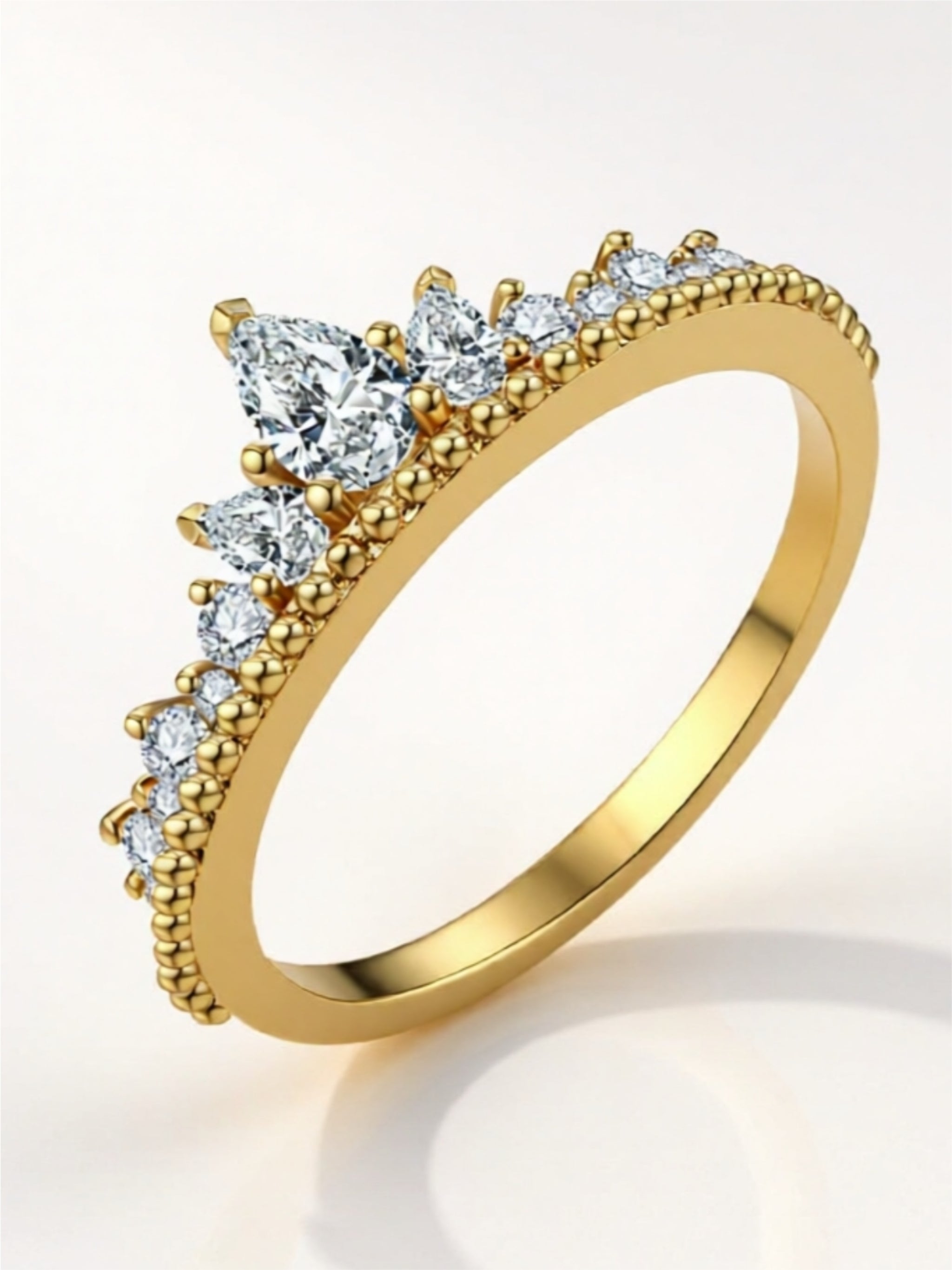 Crown Moissanite Gold Vermeil Ring