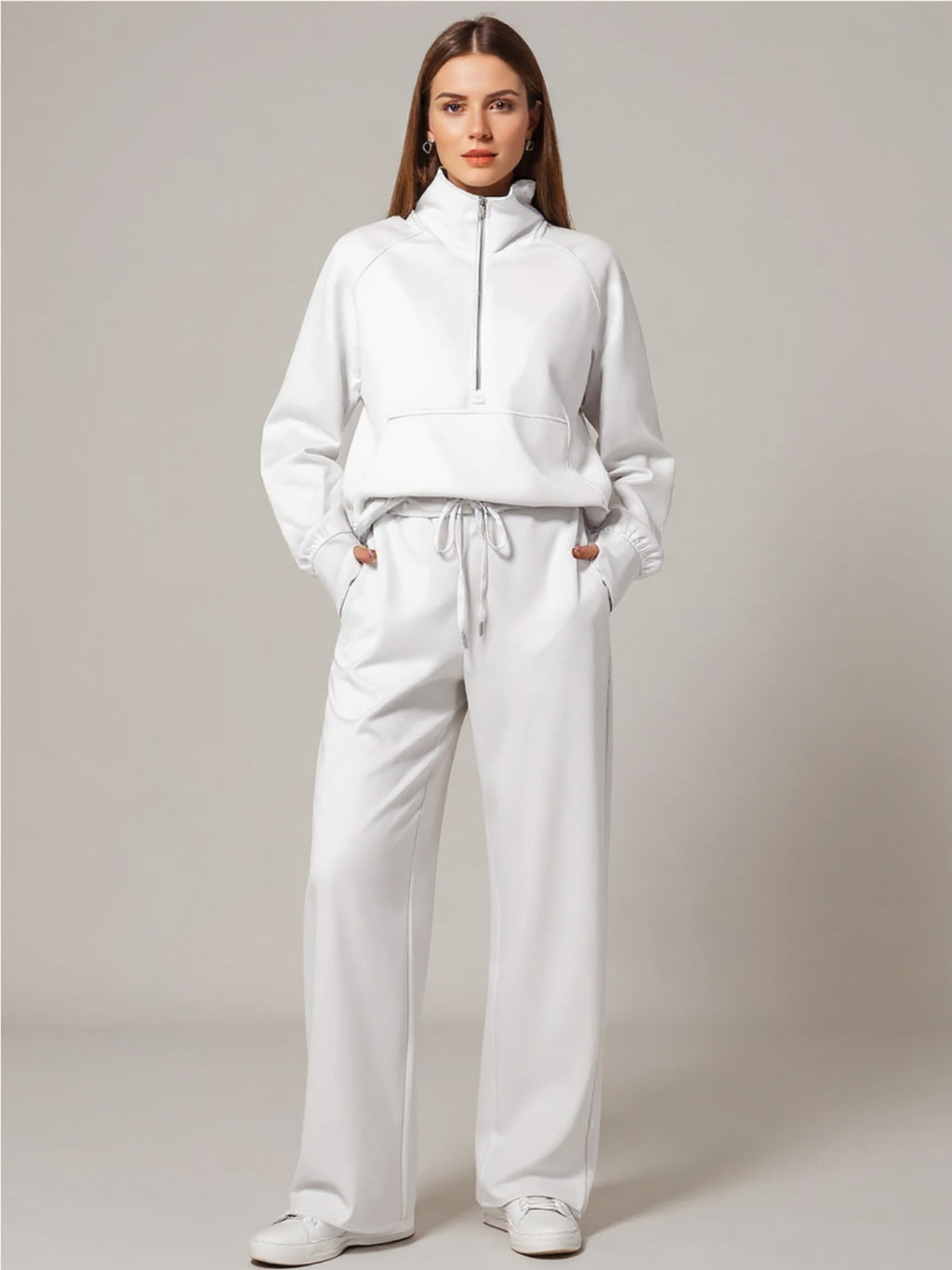 Half Zip Long Sleeve Top & Pants Set