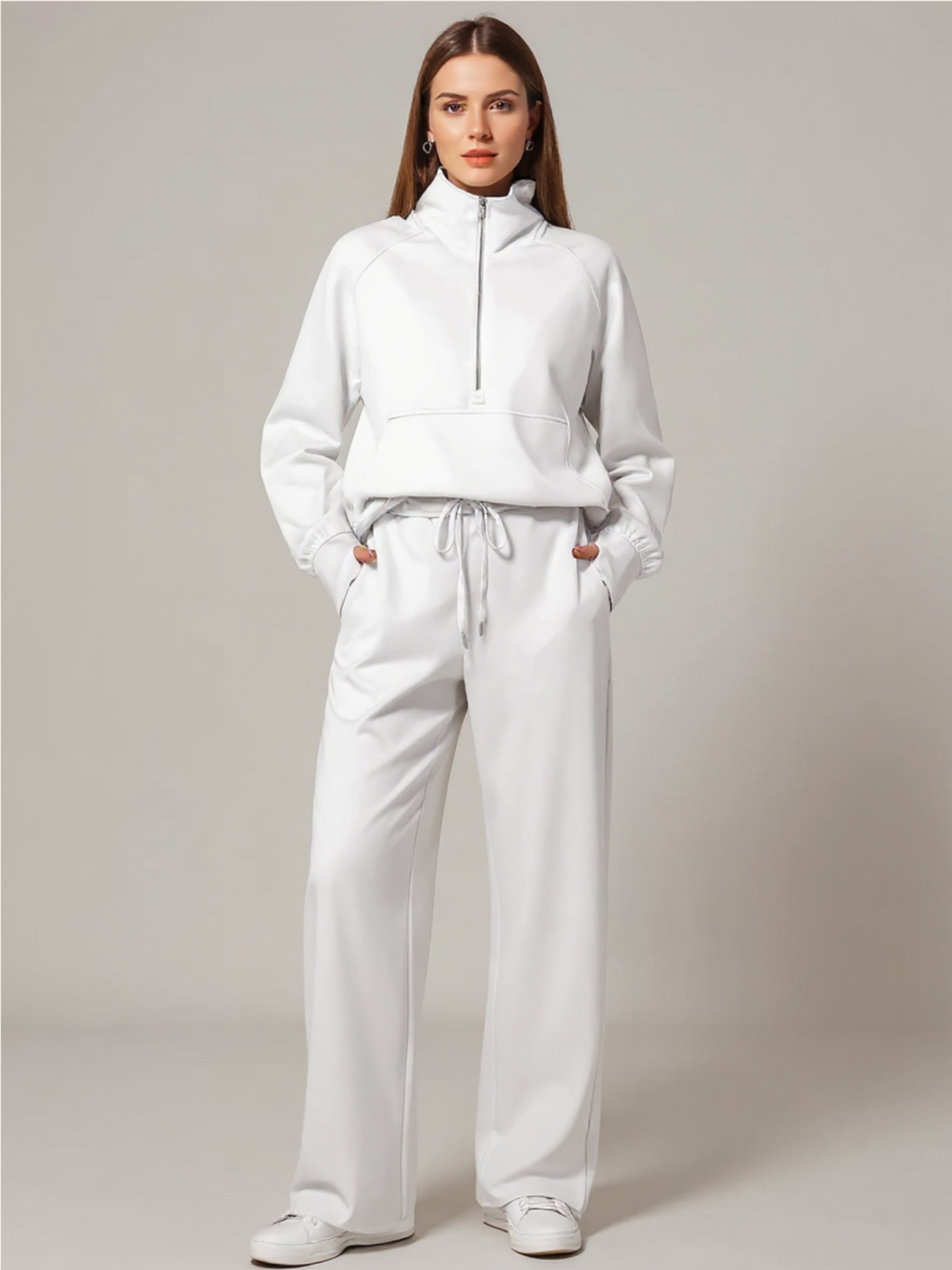 Half Zip Long Sleeve Top & Pants Set