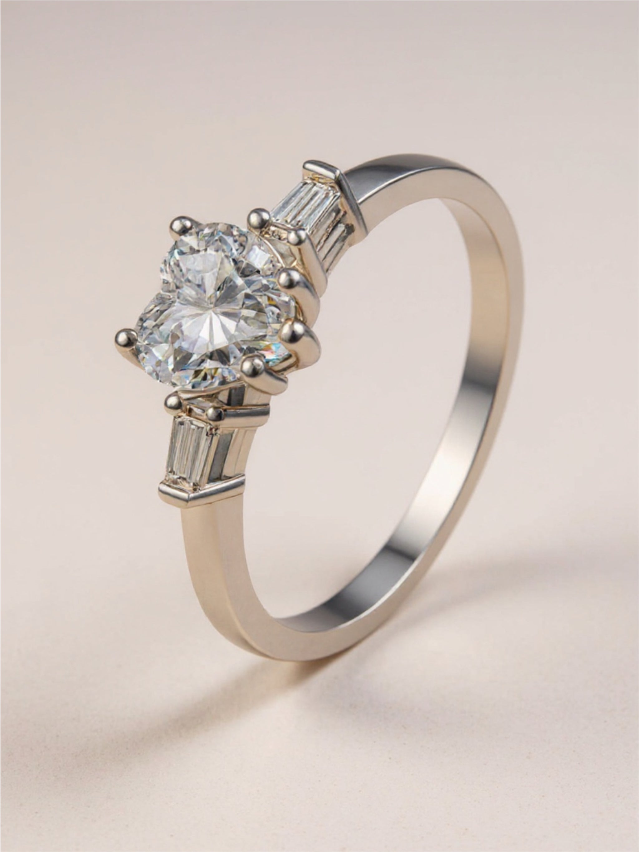 1.2 Carat Moissanite Heart Ring