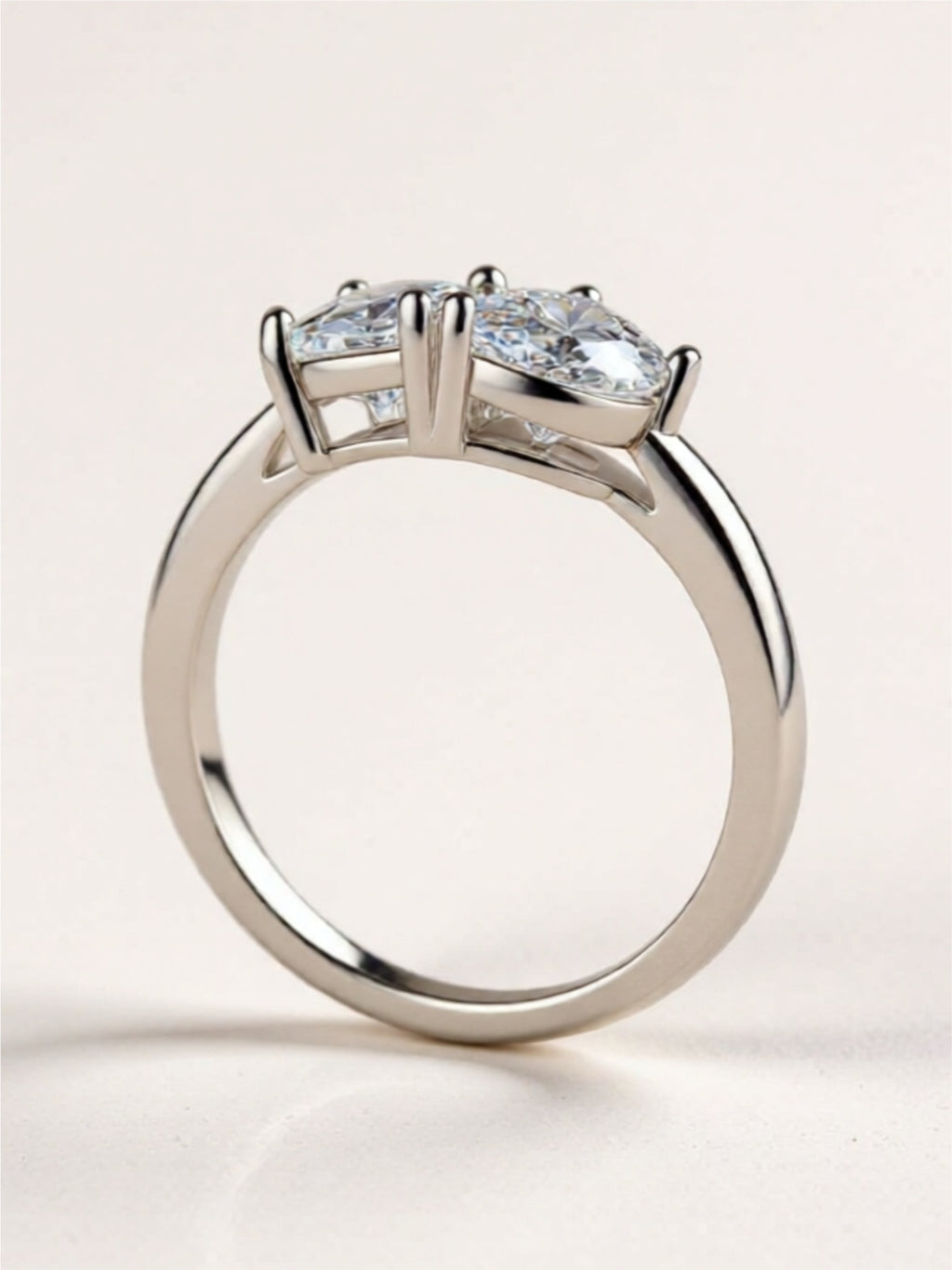925 Sterling Silver 2 Carat Moissanite Ring