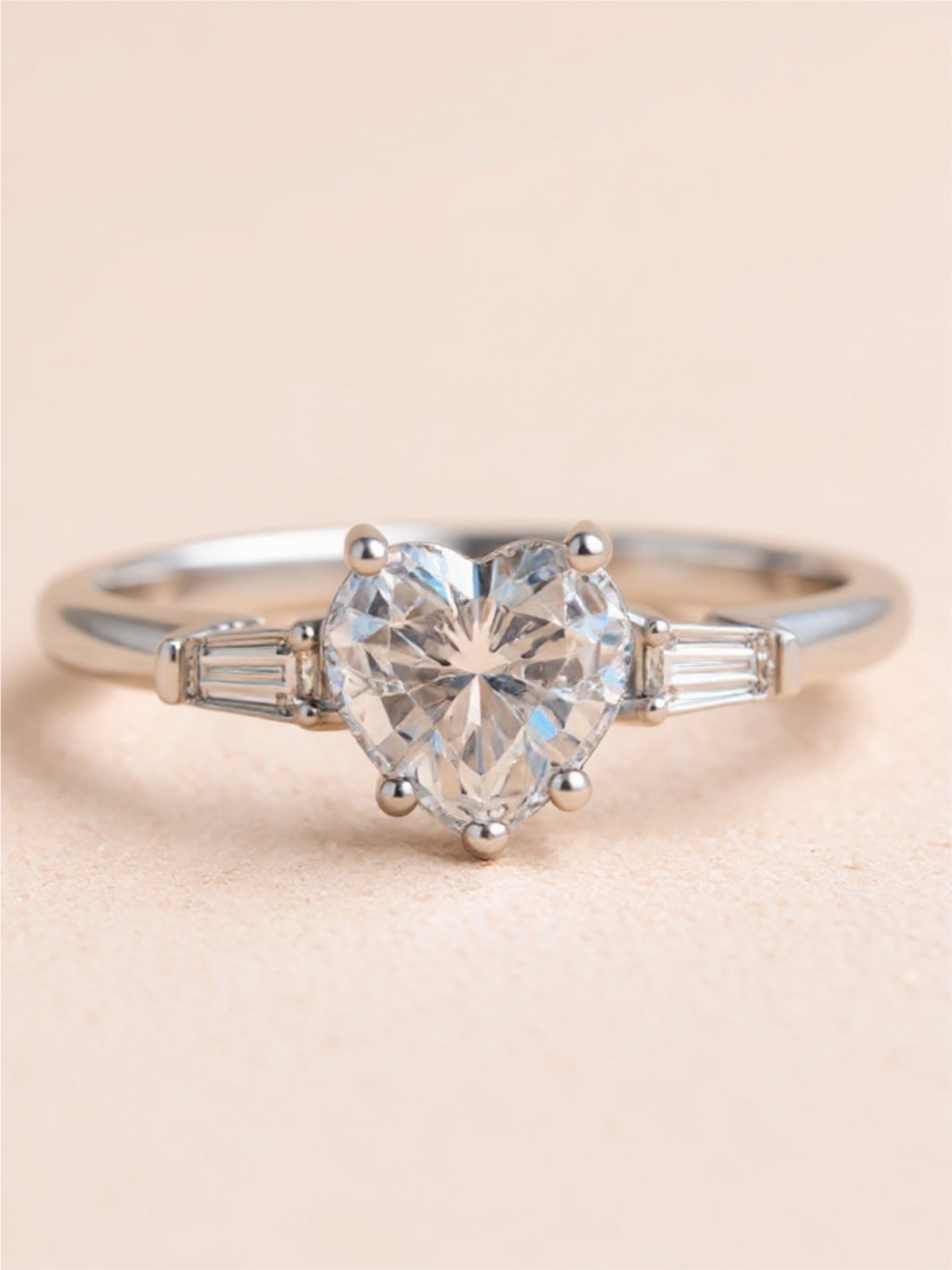 1.2 Carat Moissanite Heart Ring