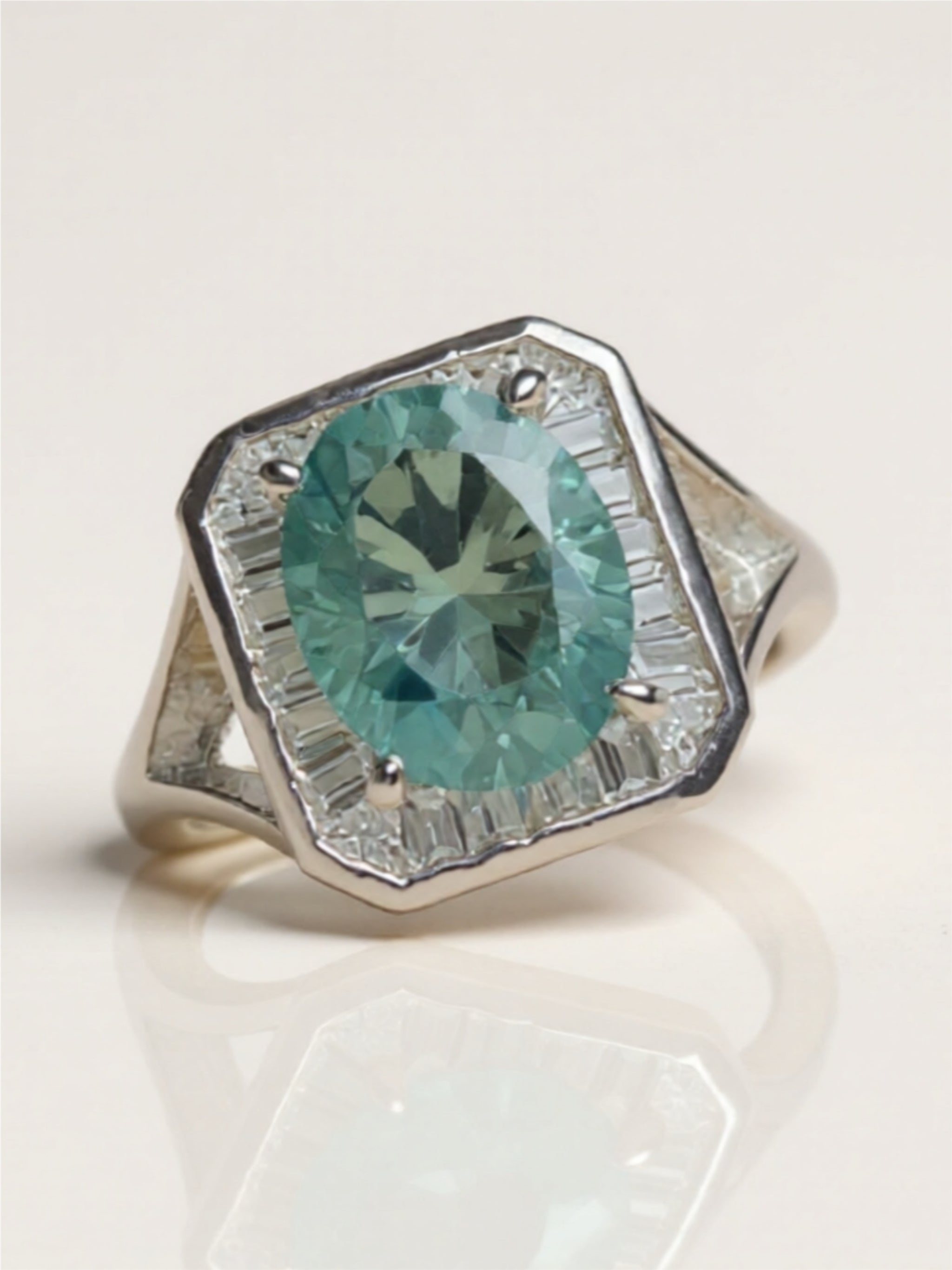 3 Carat Moissanite Square 925 Sterling Silver Ring