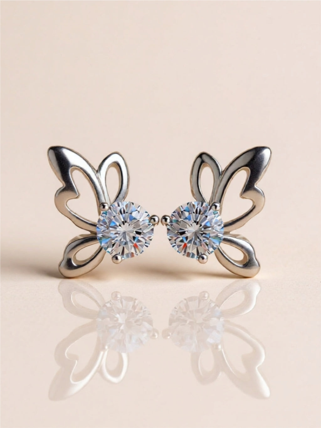1 Carat Moissanite Butterfly 925 Sterling Silver Earrings