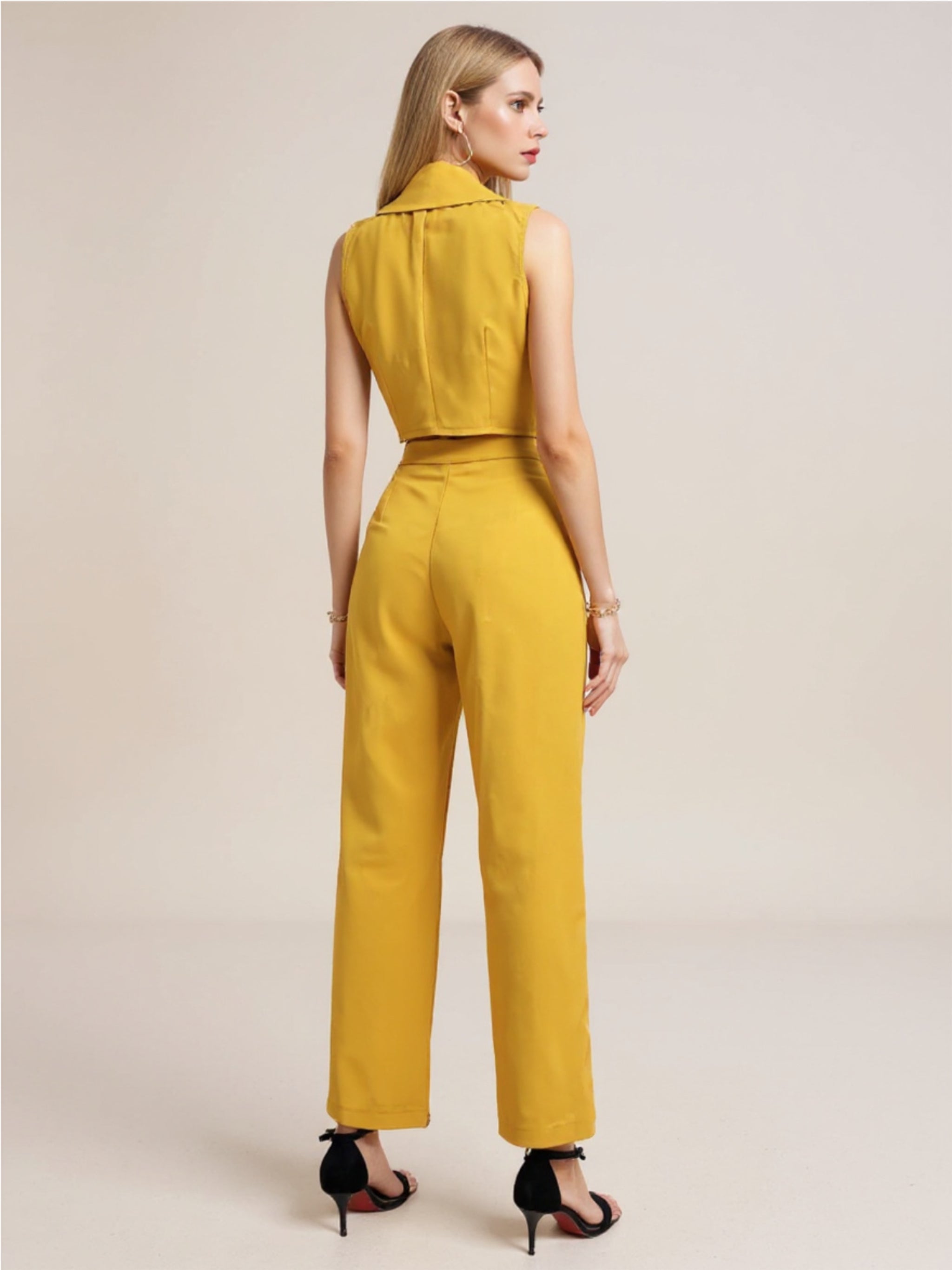 Vest & Wide Leg Pants Two Piece Set