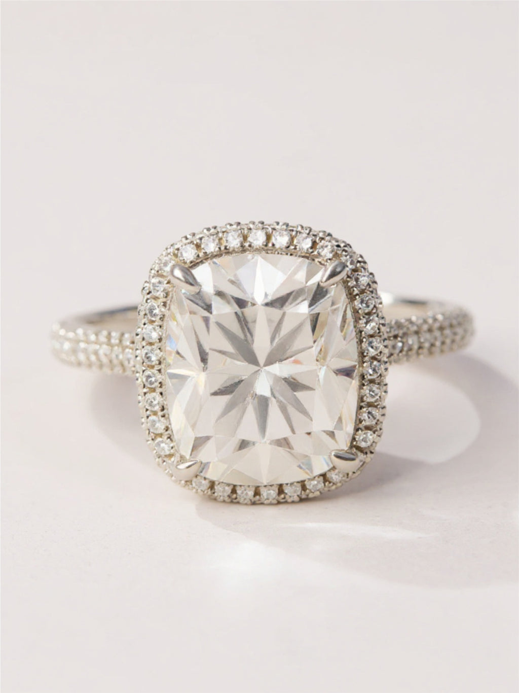 6 Carat Moissanite Halo Ring