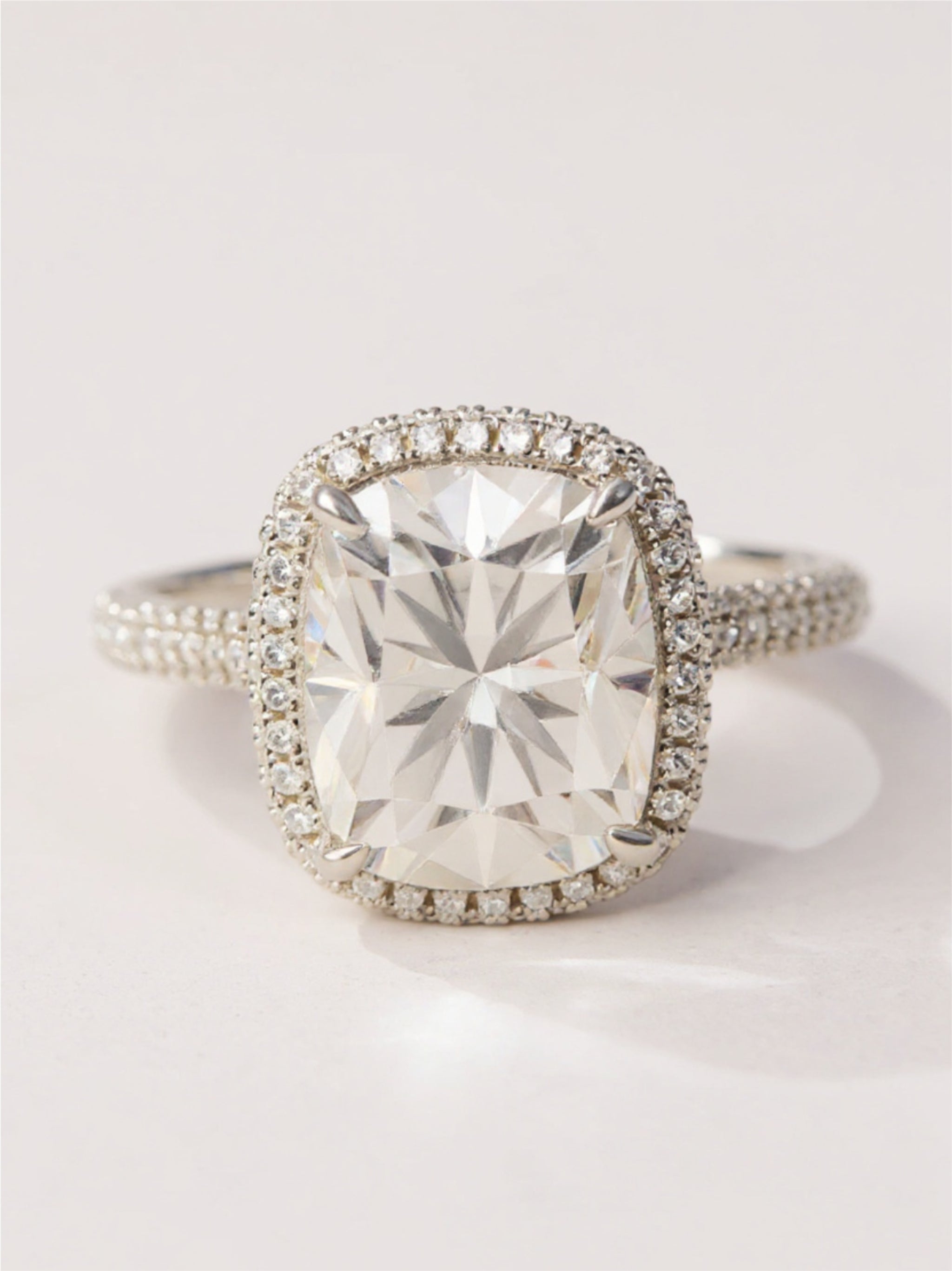 6 Carat Moissanite Halo Ring