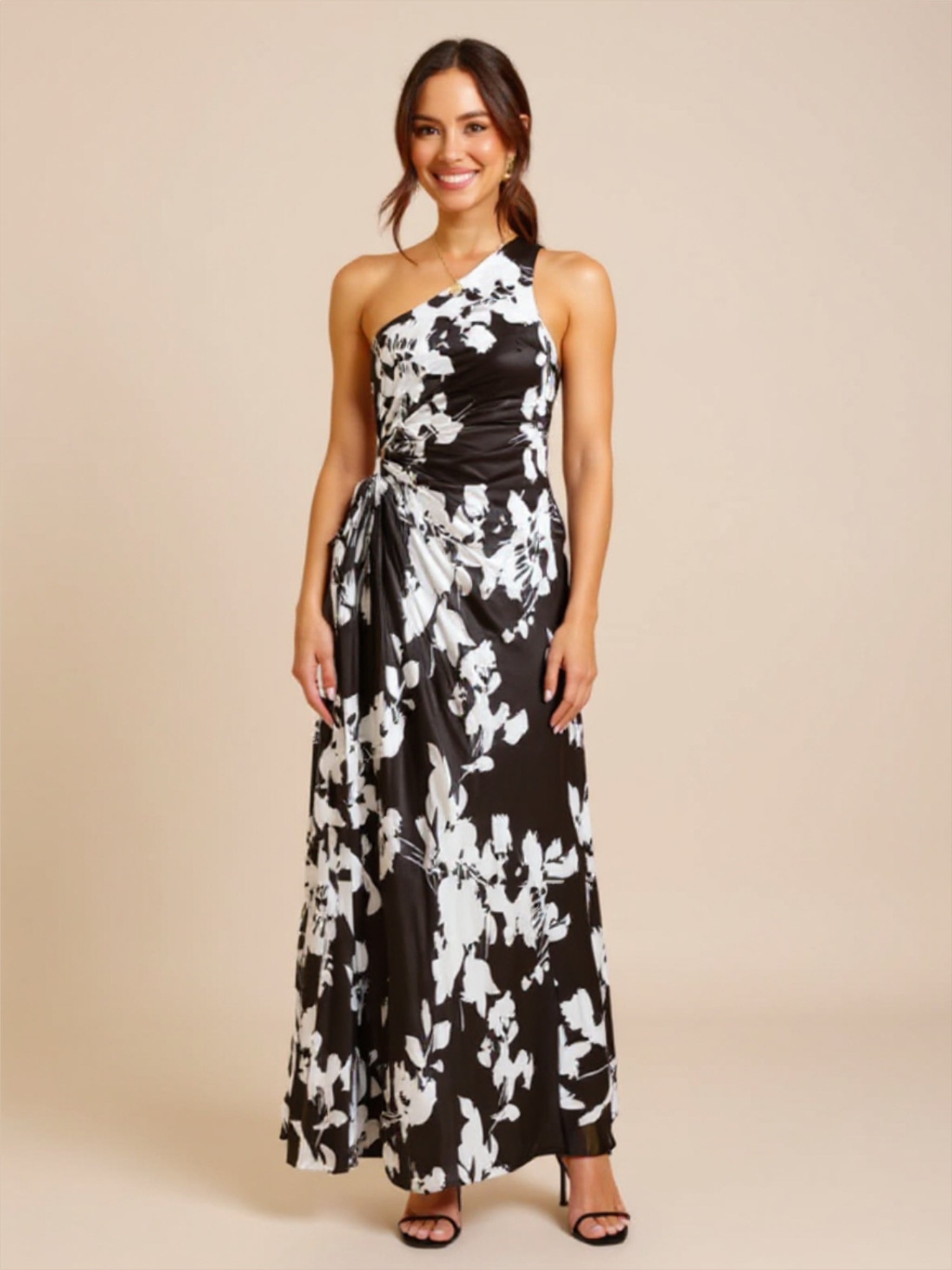 Pleated One Shoulder Dress