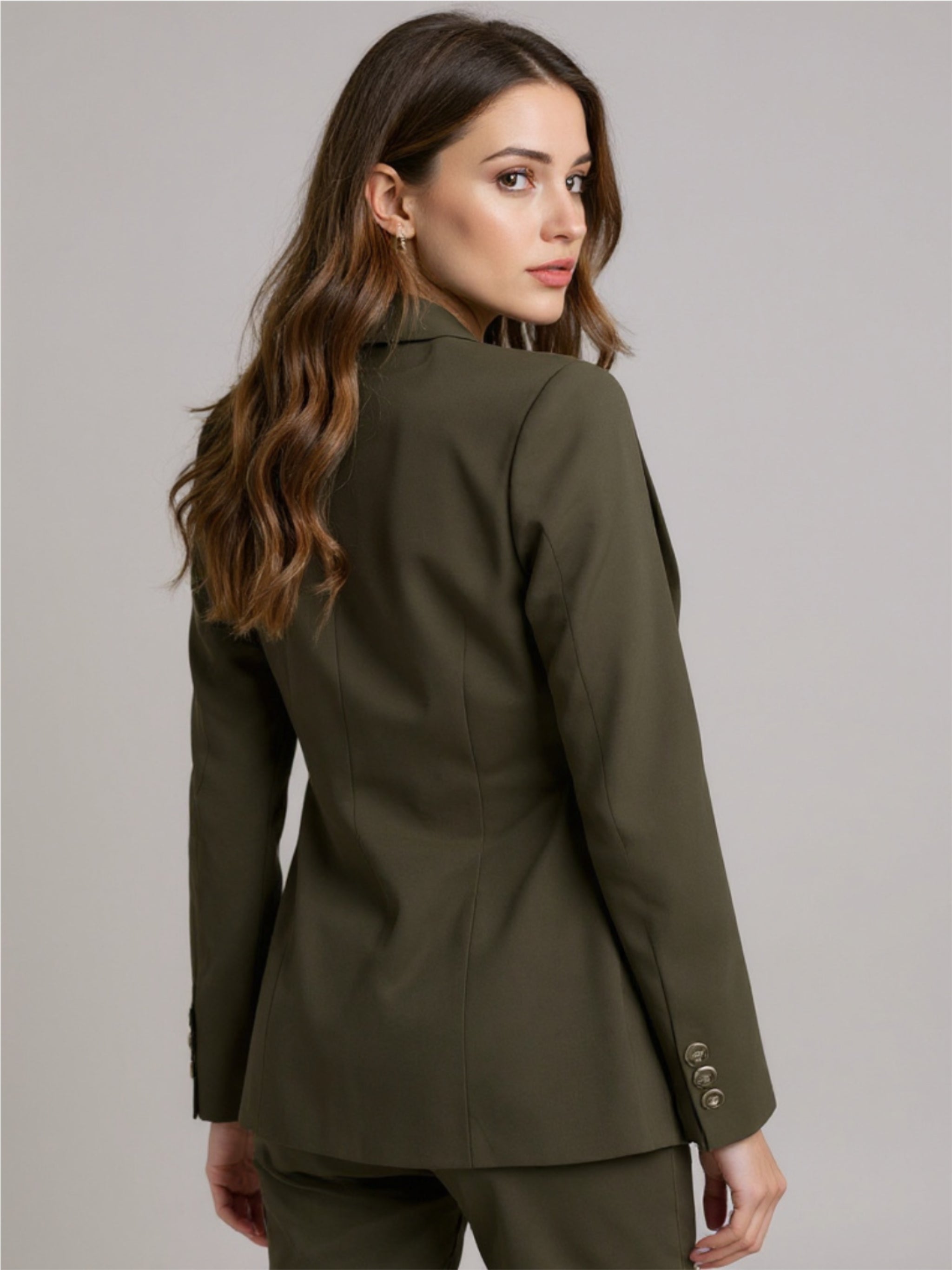 Double Breasted Blazer with Button Details