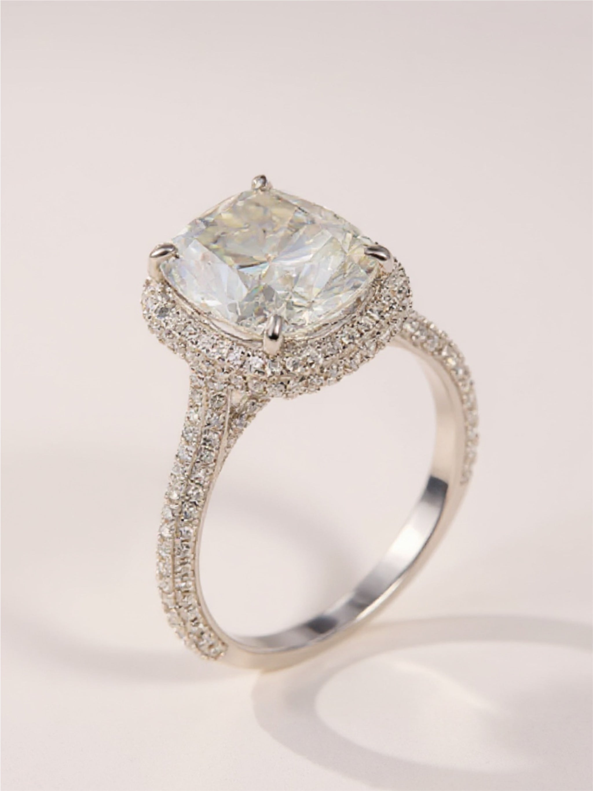 6 Carat Moissanite Halo Ring