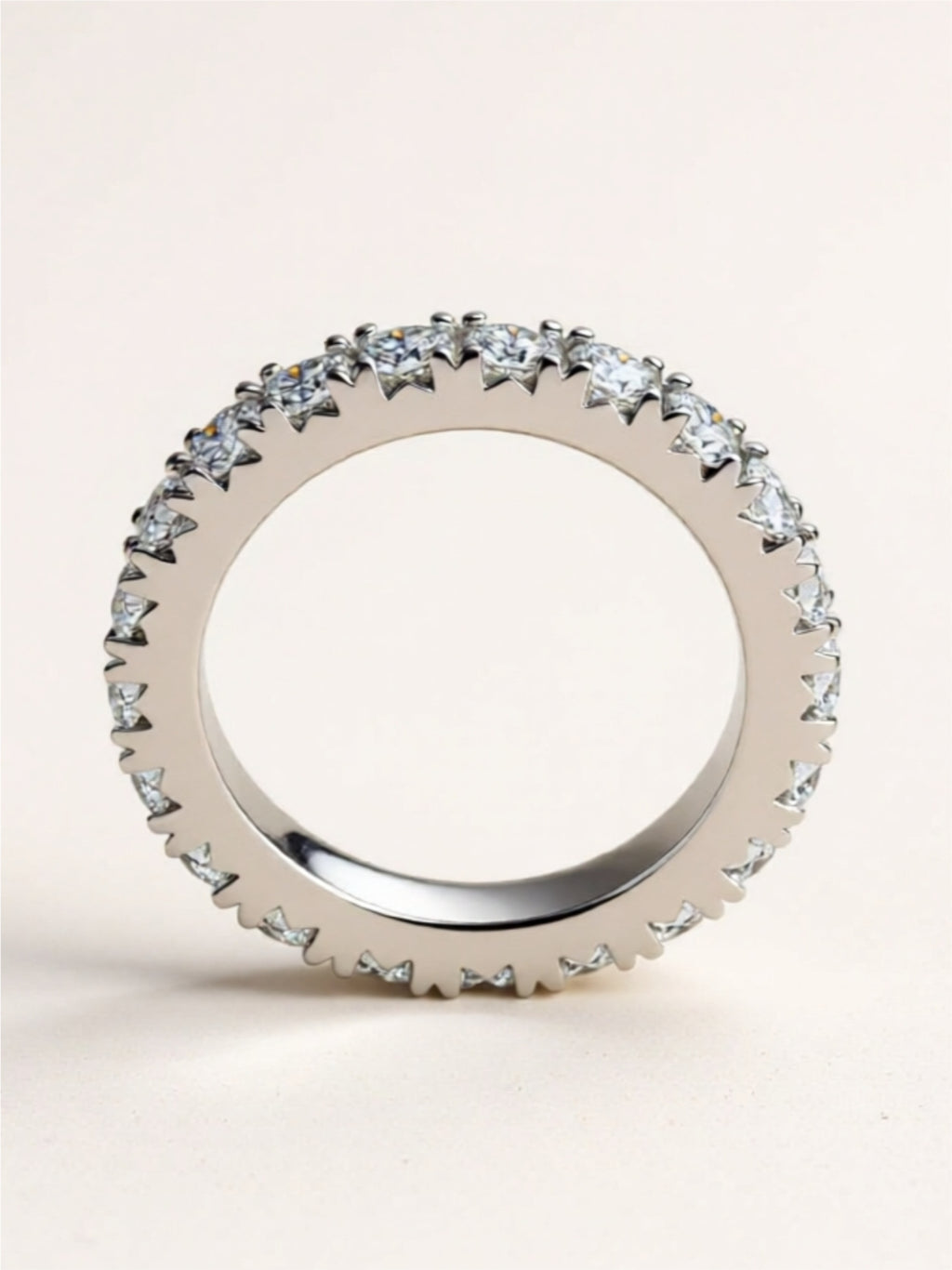 2.3 Carat Moissanite 925 Sterling Silver Eternity Ring