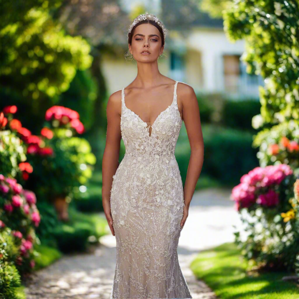 Wedding Gown with Pearls & Lace