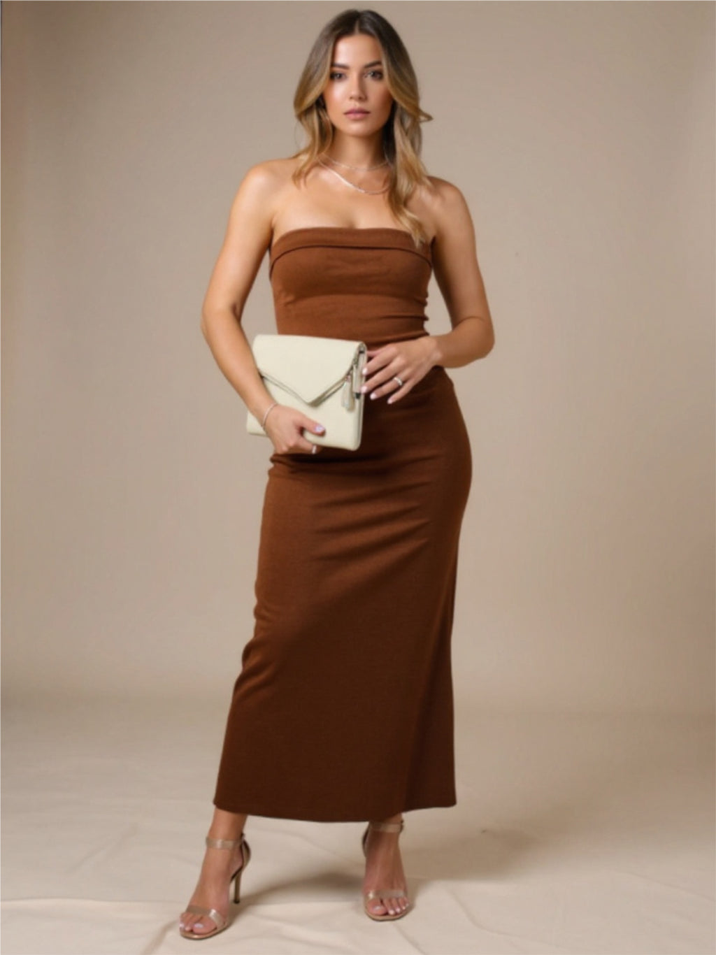 Strapless Bodycon Midi Dress