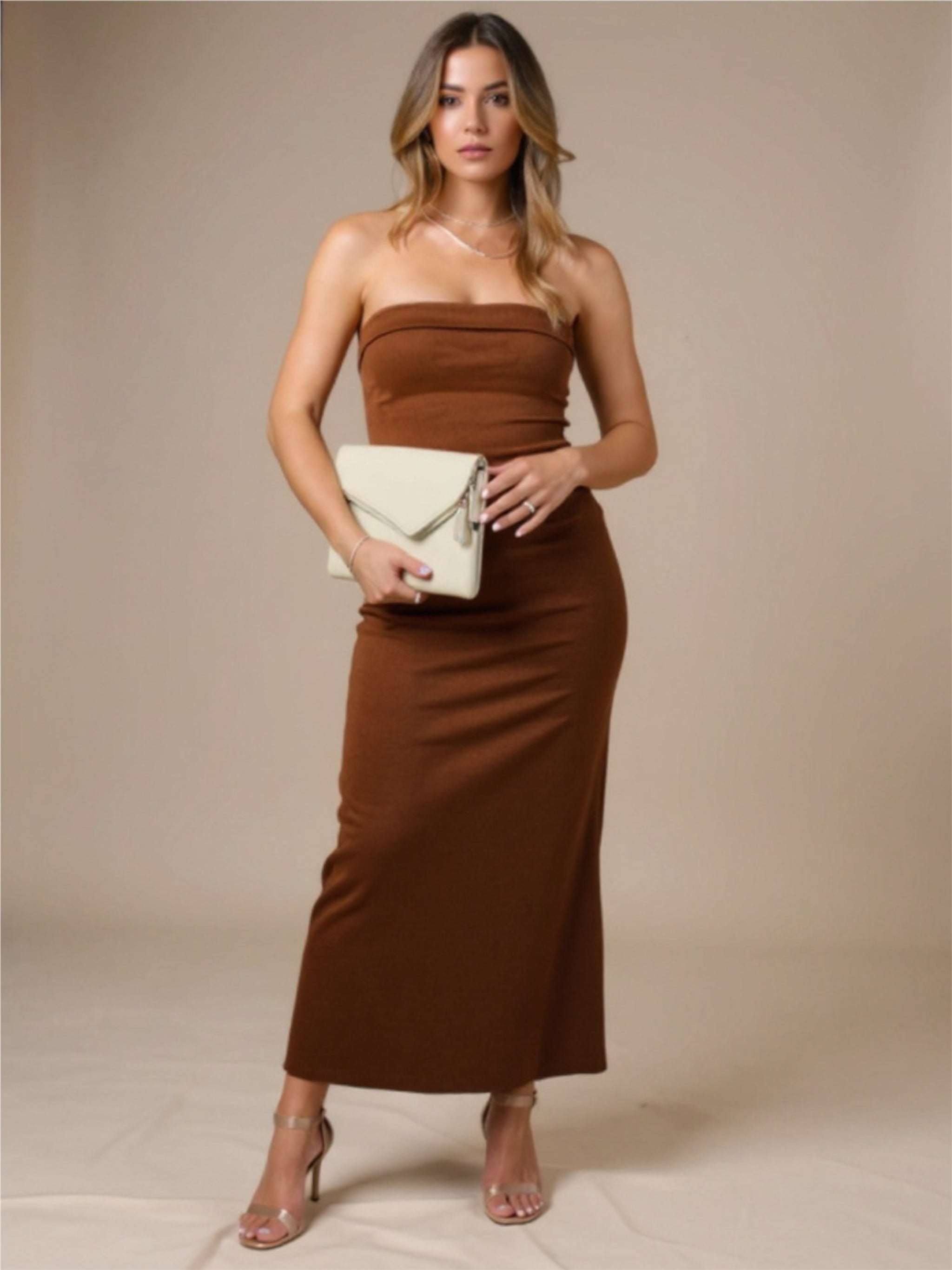 Strapless Bodycon Midi Dress