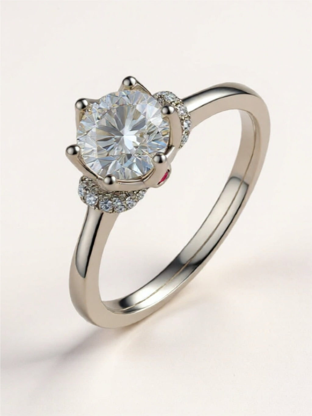 Minimalist Moissanite Three-Stone Ring – 1 Carat, 925 Sterling Silver