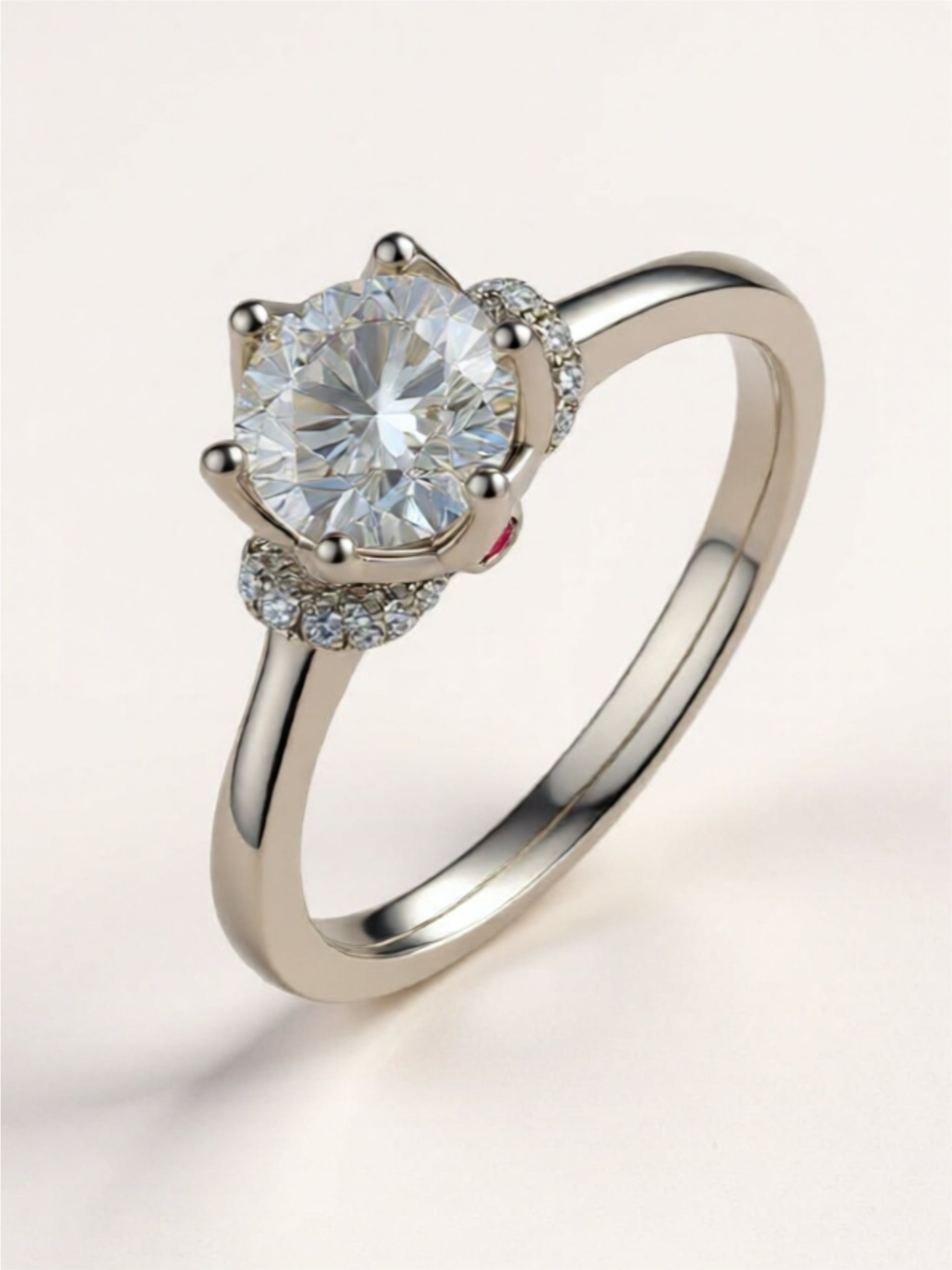 Minimalist Moissanite Three-Stone Ring – 1 Carat, 925 Sterling Silver