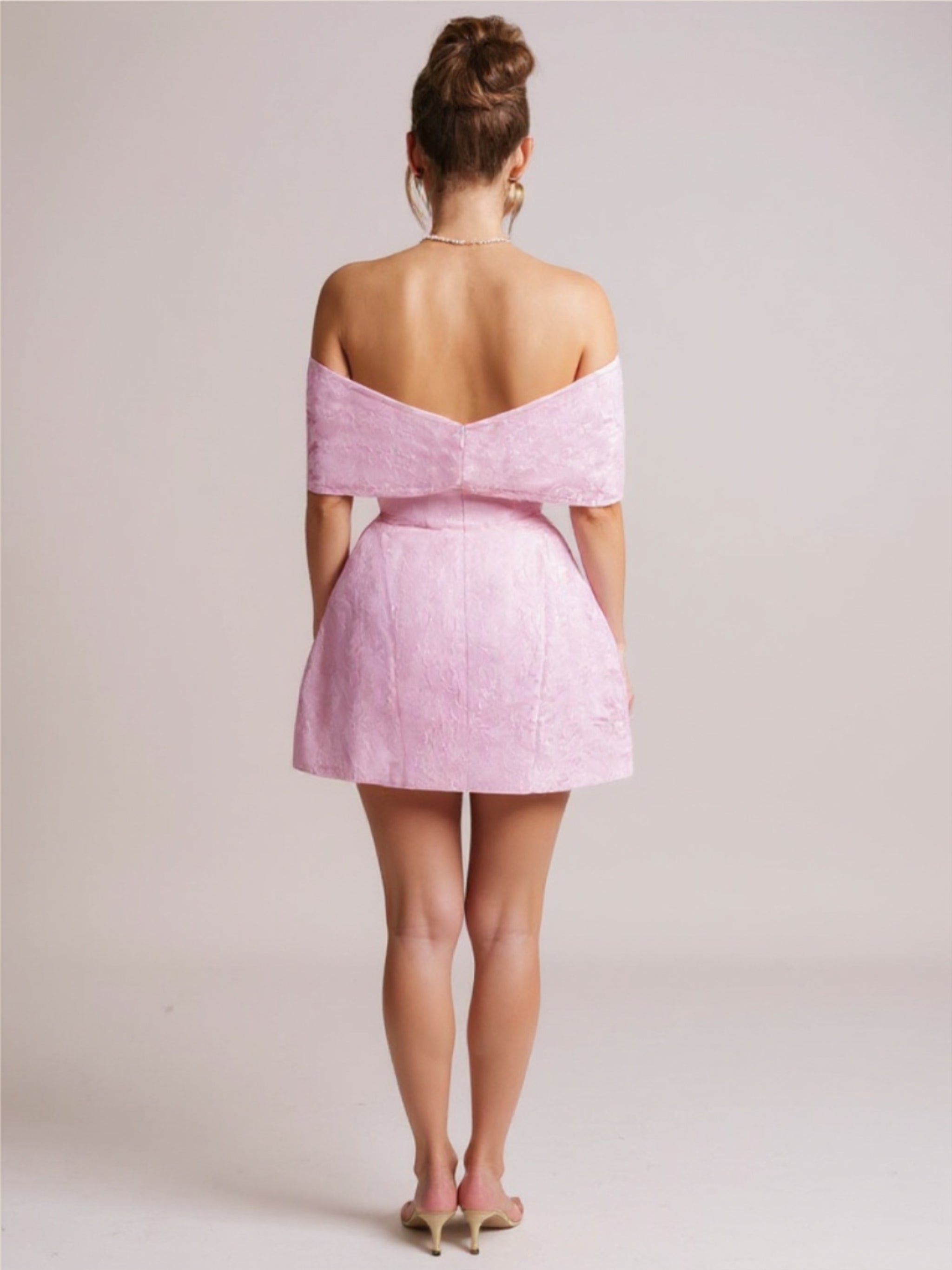 Off The Shoulder Bow Mini Dress