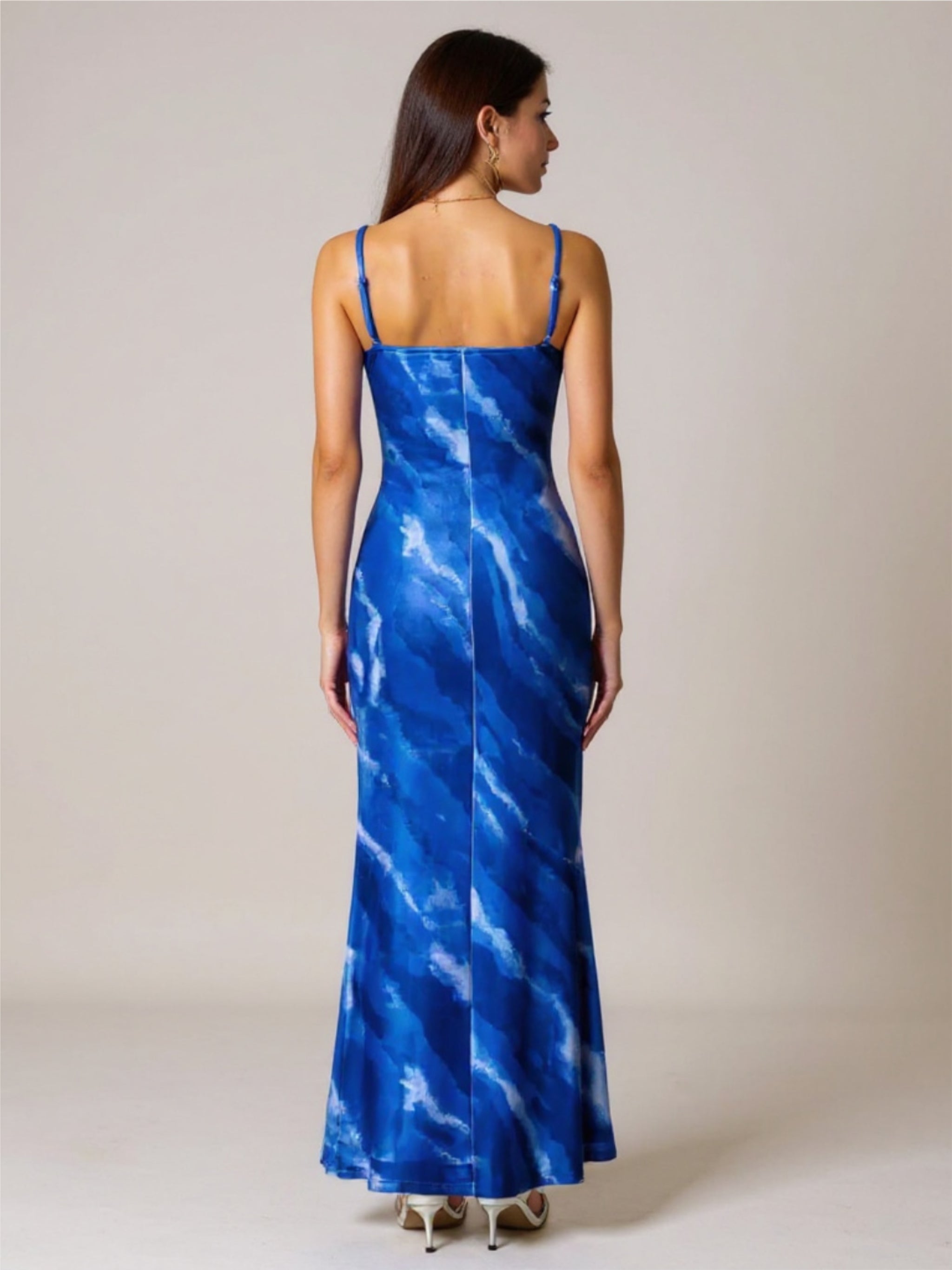 Royal Blue Tie Dye Maxi Dress