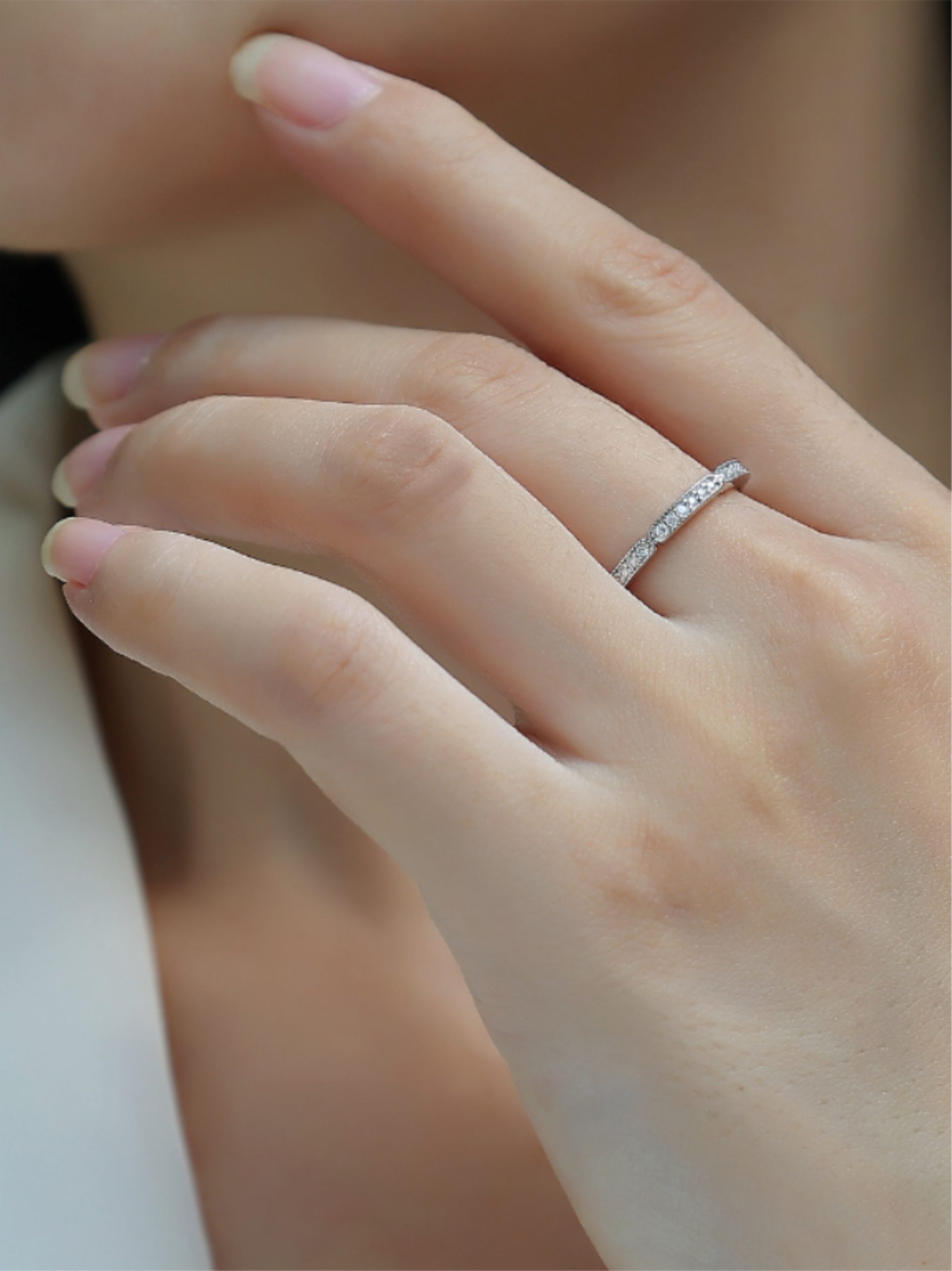 Dainty Moissanite Stacking Ring