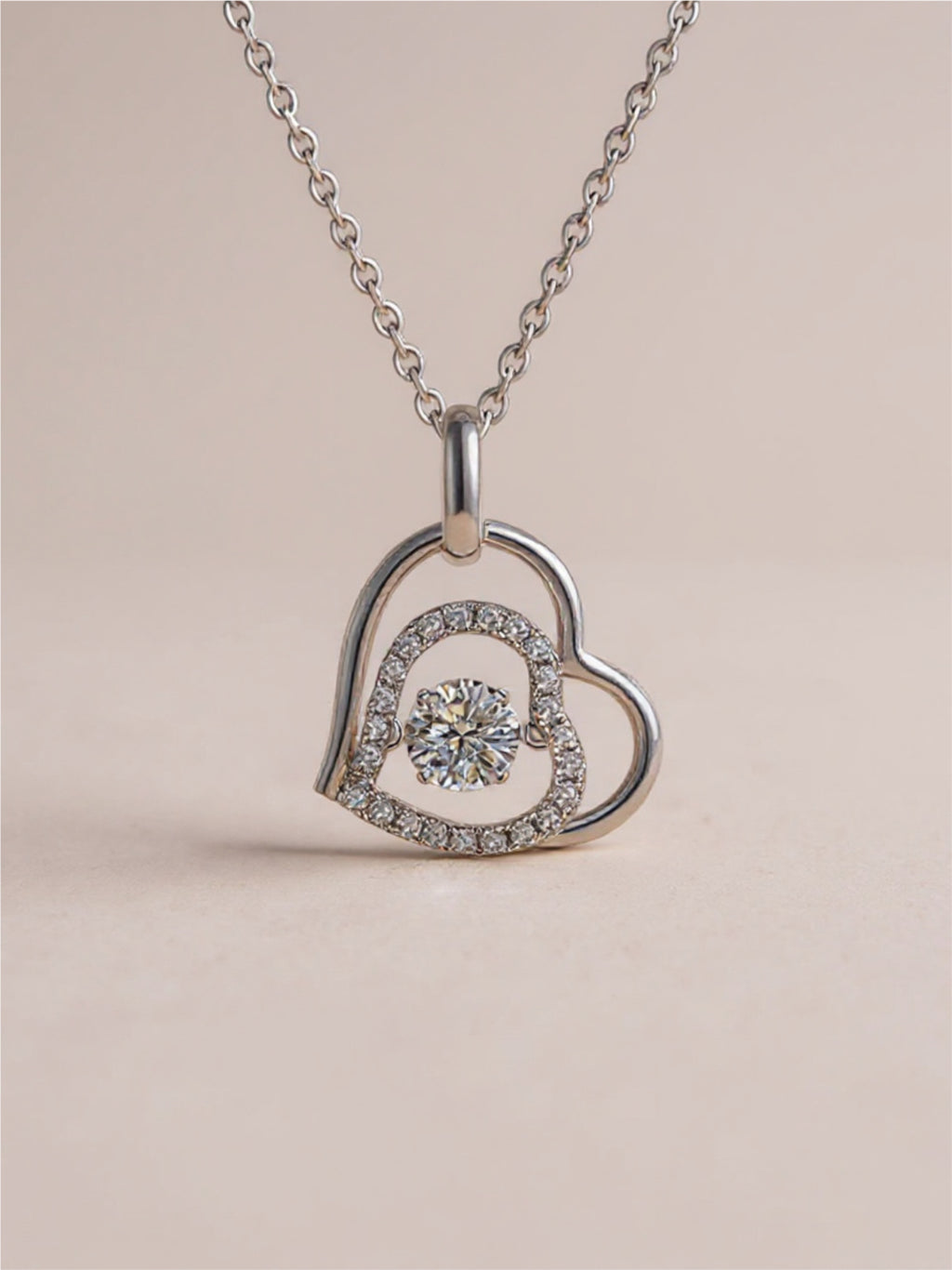 Moissanite 925 Sterling Silver Heart Necklace